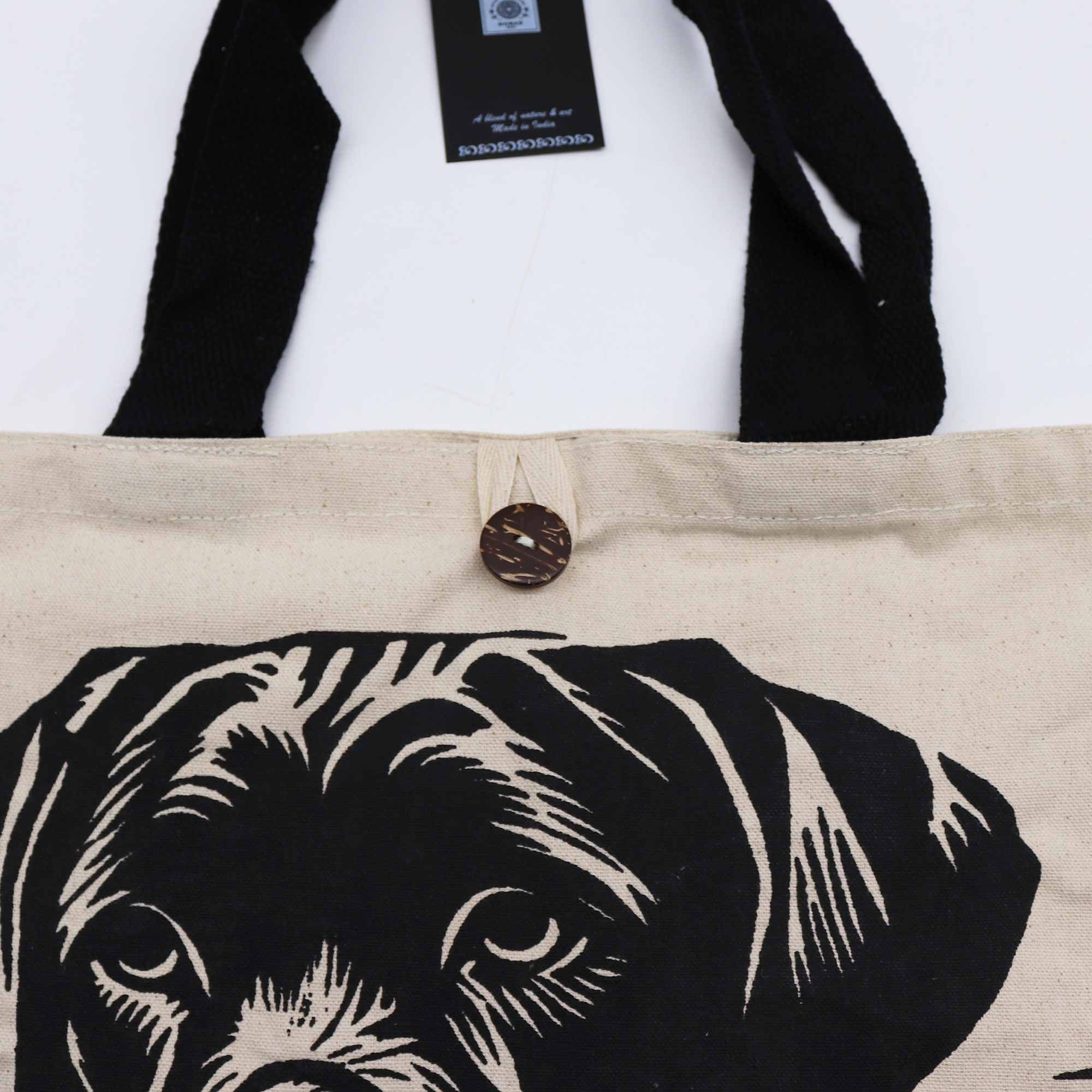 Iconic Classic Tote Bag - It's a Dogs Life - White 10oz - Image 5