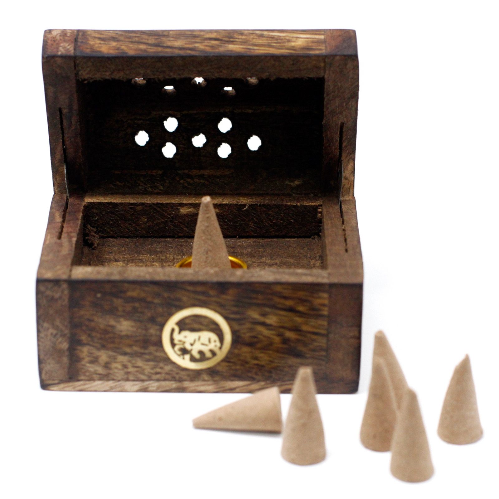 Mini Incense Cone Smoke Box - Mango Wood - Image 4