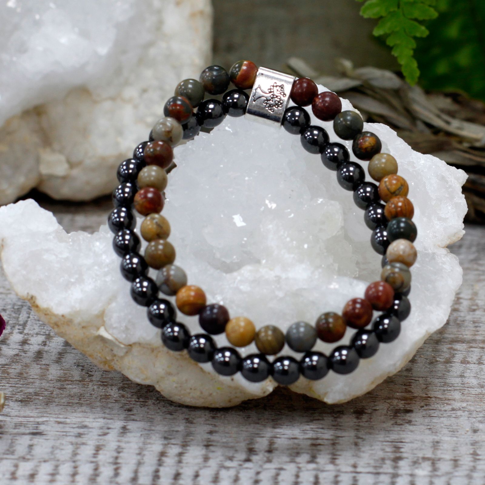 Magnetic Gemstone Bracelet - Picasso Jasper - Image 2