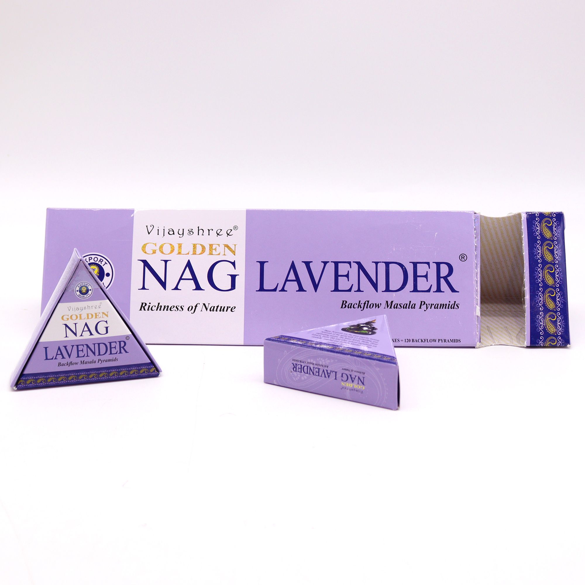 42g Jumbo Golden Nag - Lavender Backflow Incense Cones - Image 2