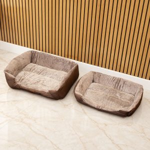 PAW Bed – Small Plush Teddy Brown – 60 × 45 × 17cm