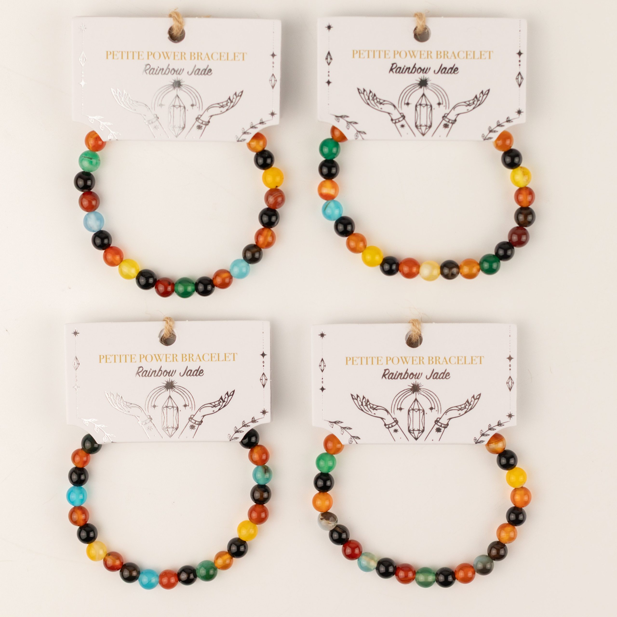 Petite Power Bracelet (17cmx6mm) - Rainbow Jade - Image 6