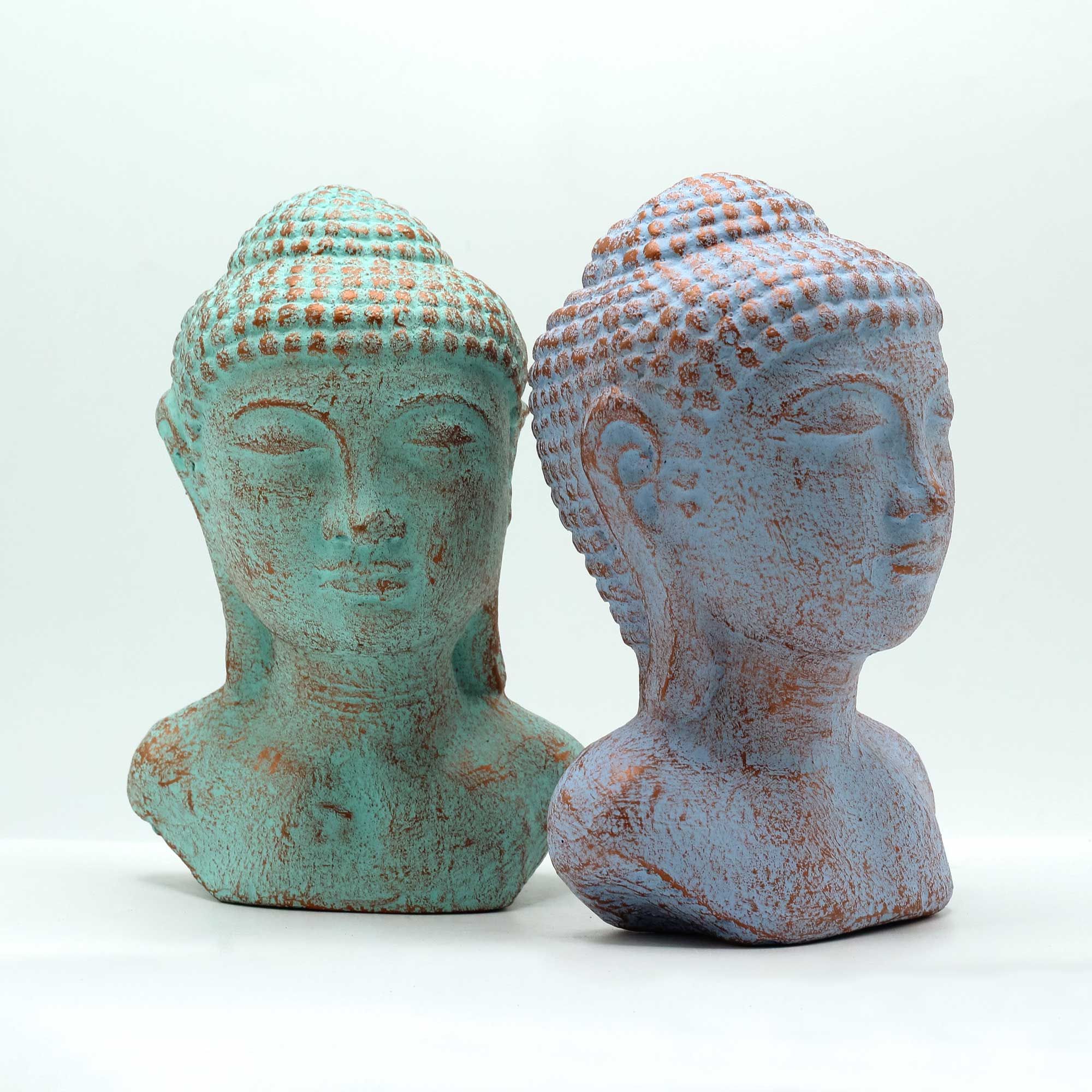 Tranquility Buddha Head - Green Copper - Image 3