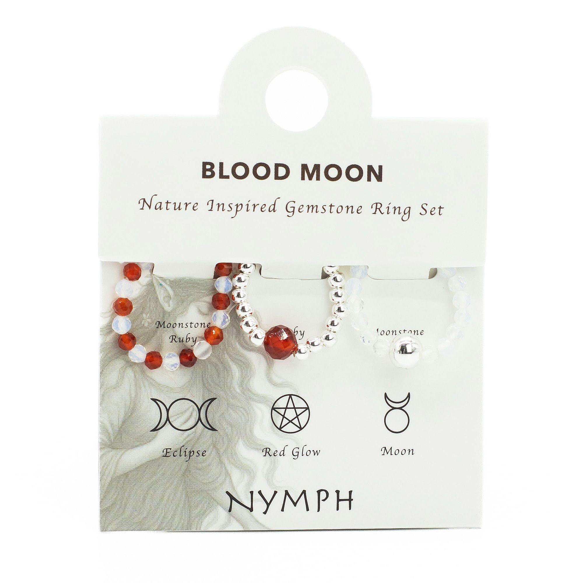 Nymph Spirit Gemstone Ring Set - Blood Moon - Image 3