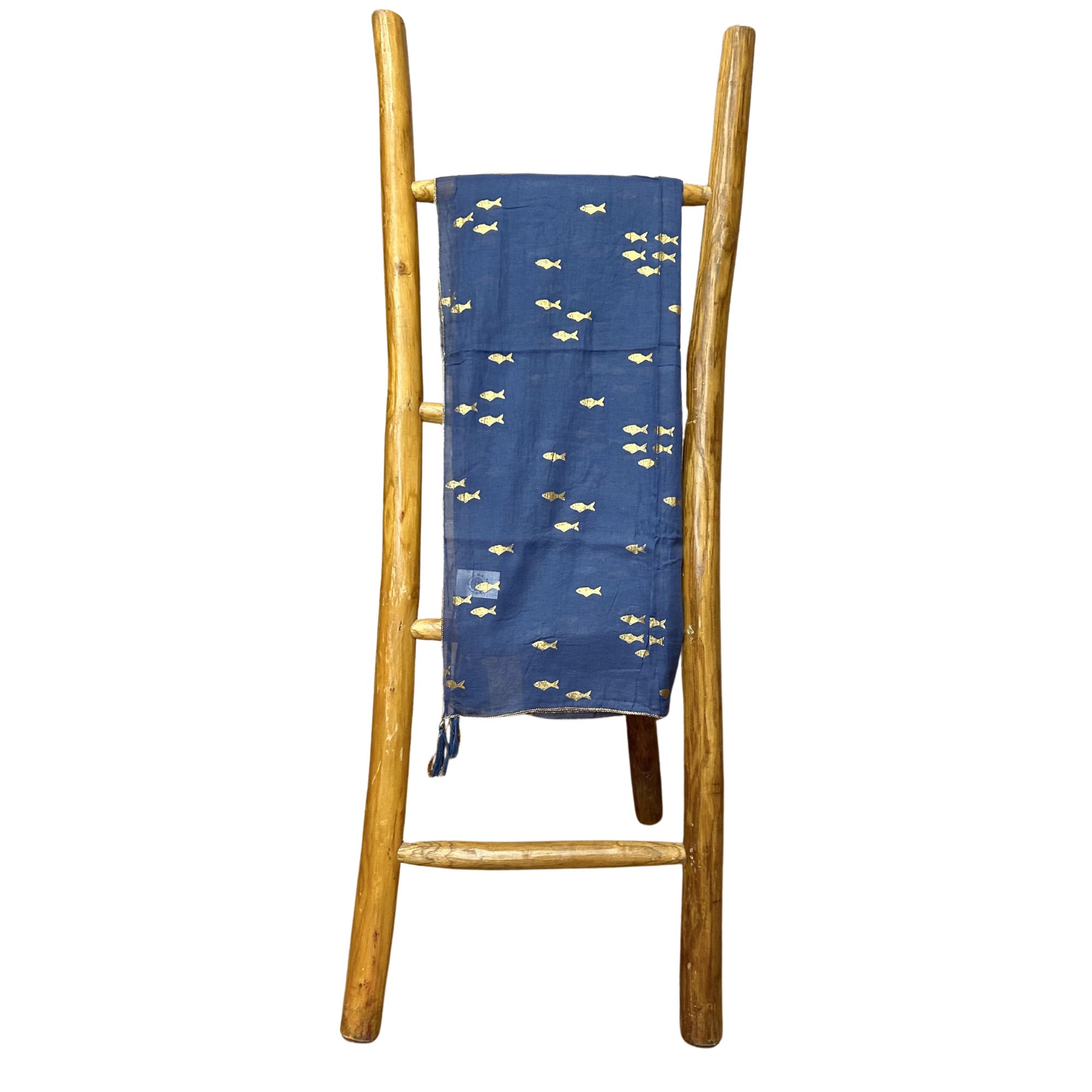 Nomad Sari Pareo – Sea Blue & Gold Fish Print - Image 5