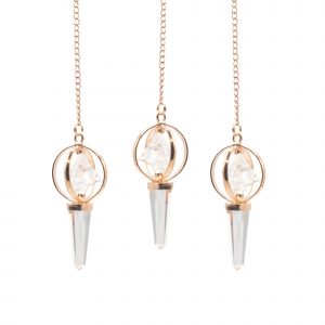 Stellar Gateway - Two Piece Spinning Merkaba Star in Copper Pendulum -  Clear Quartz