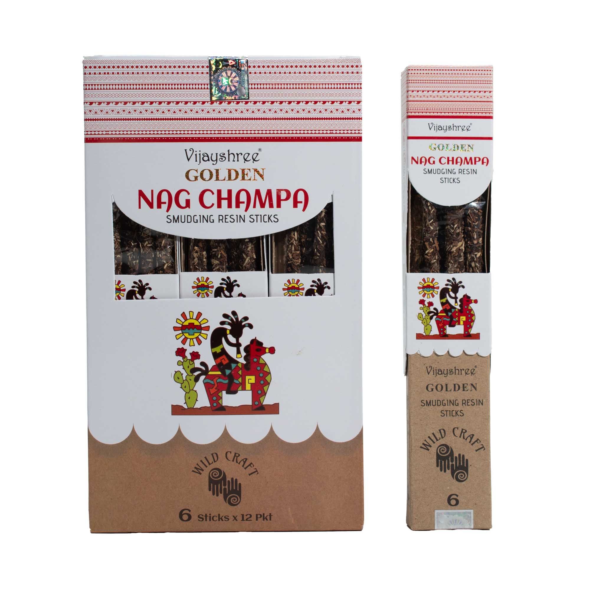 Golden Nag Champa Smudging Resin Sticks - 30g - Image 2