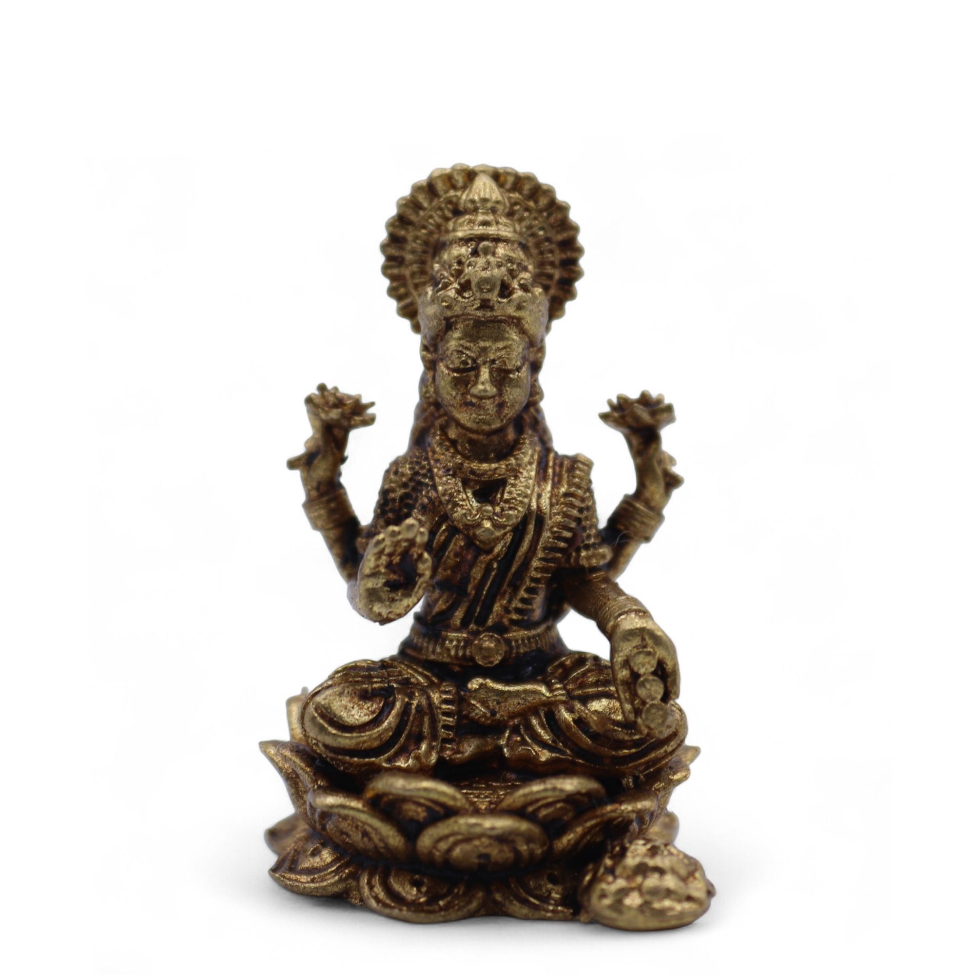 Brass Miniature Gods - Laxmi (11gms) - 30mm - Image 4