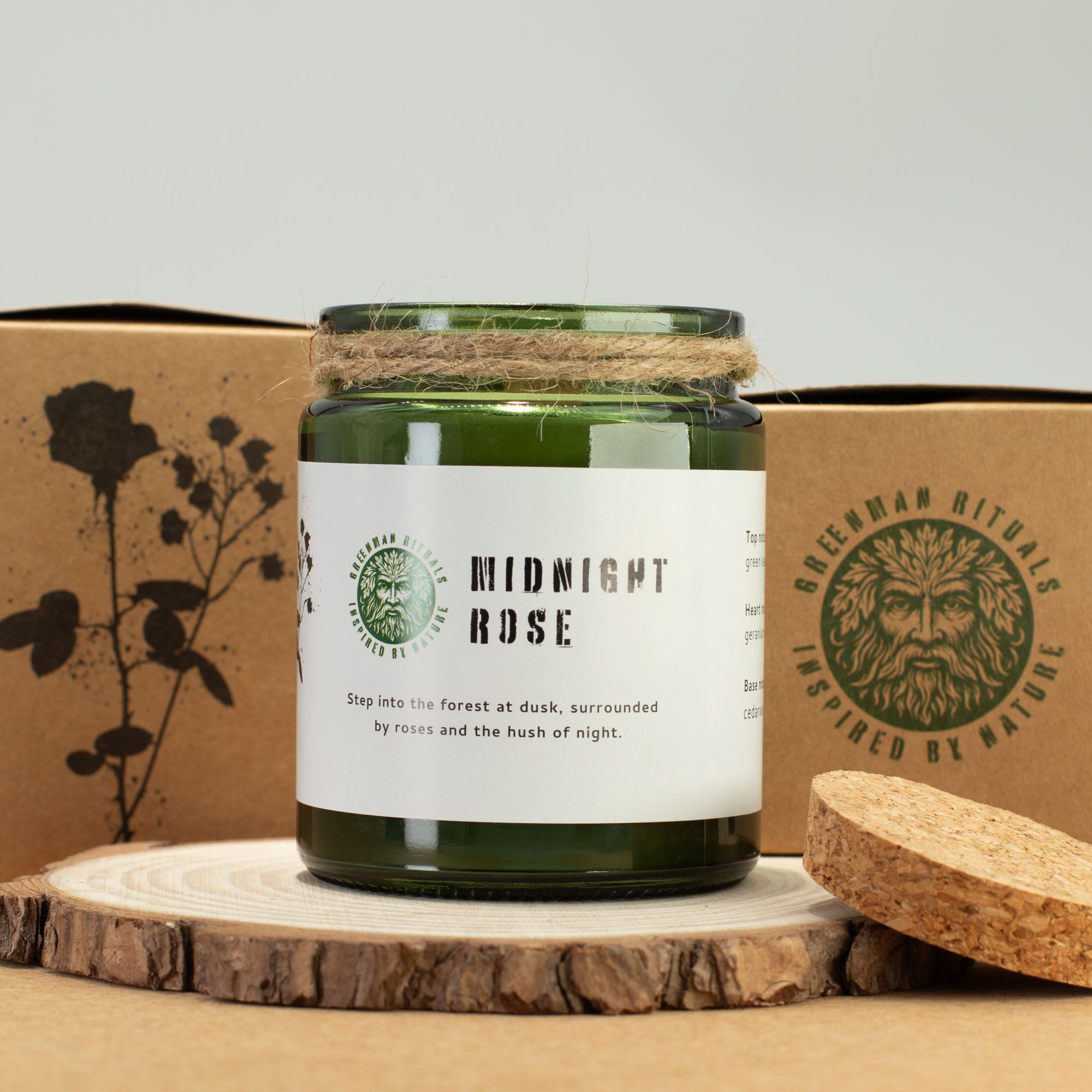 Greenman Woodwick Soy Candle - Midnight Rose - Image 8