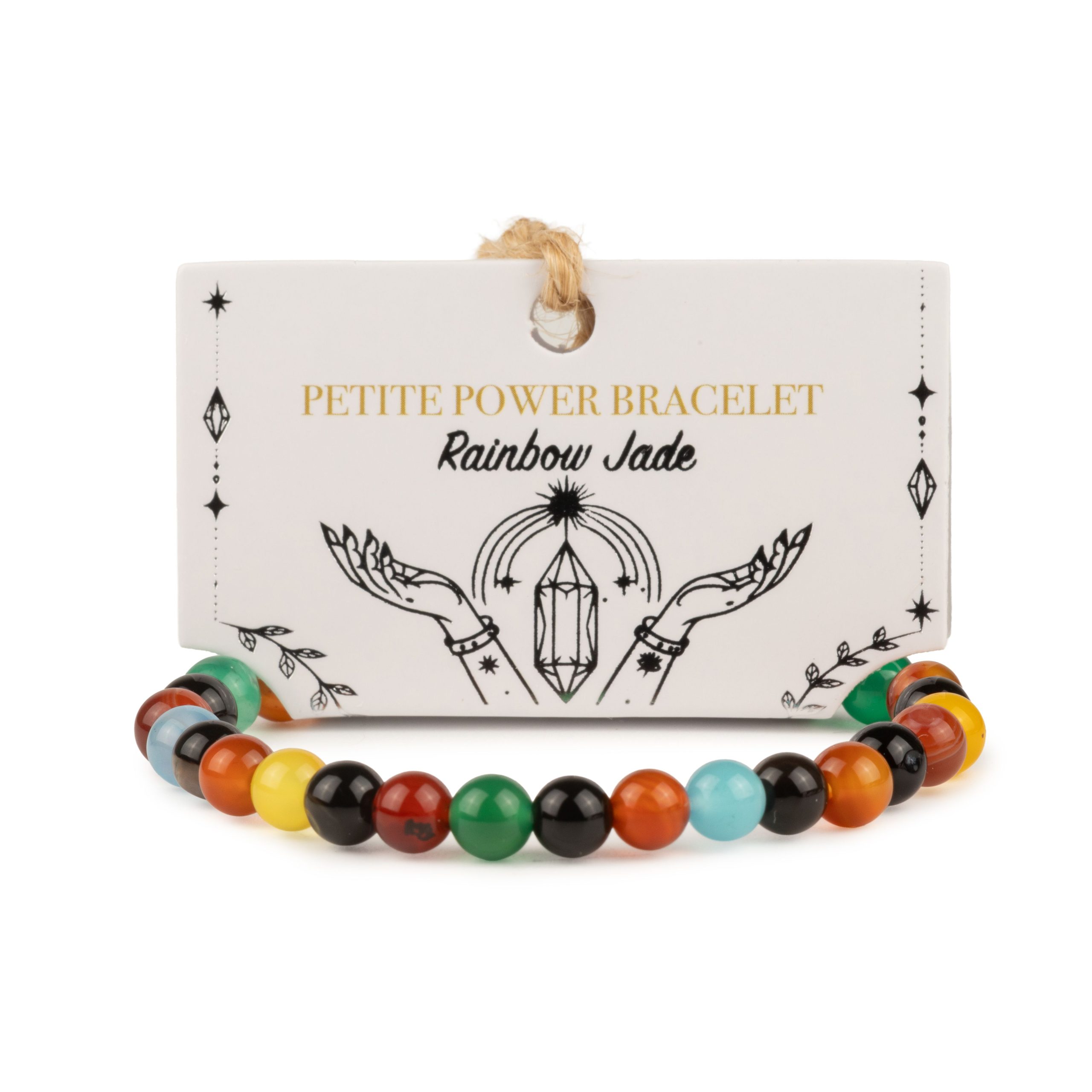 Petite Power Bracelet (17cmx6mm) - Rainbow Jade - Image 4