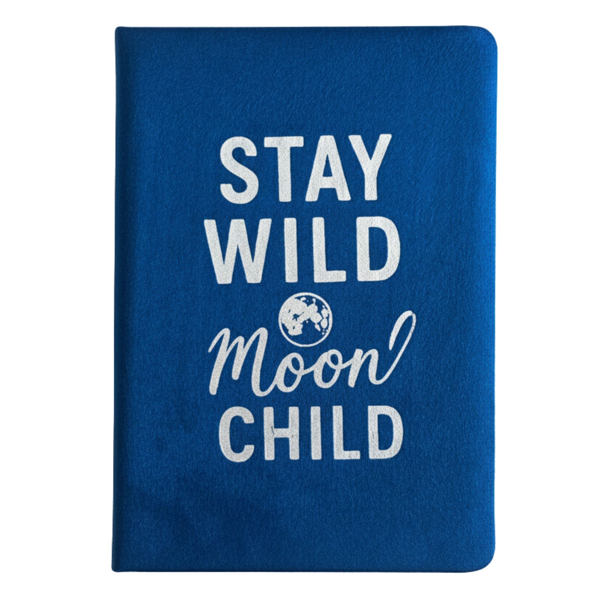 Dark Blue Velvet Notebook - 80 pages - Stay Wild Moon Child - Image 3