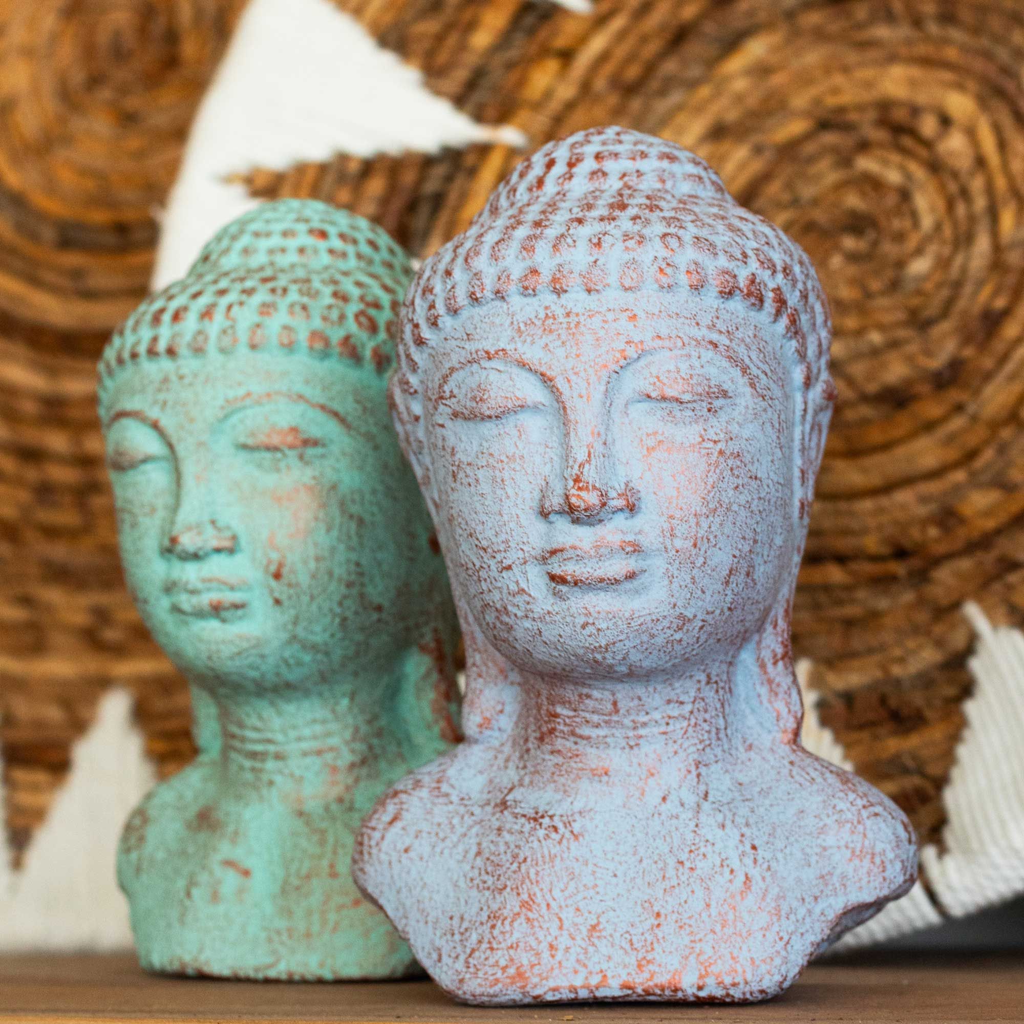 Tranquility Buddha Head - Green Copper - Image 2