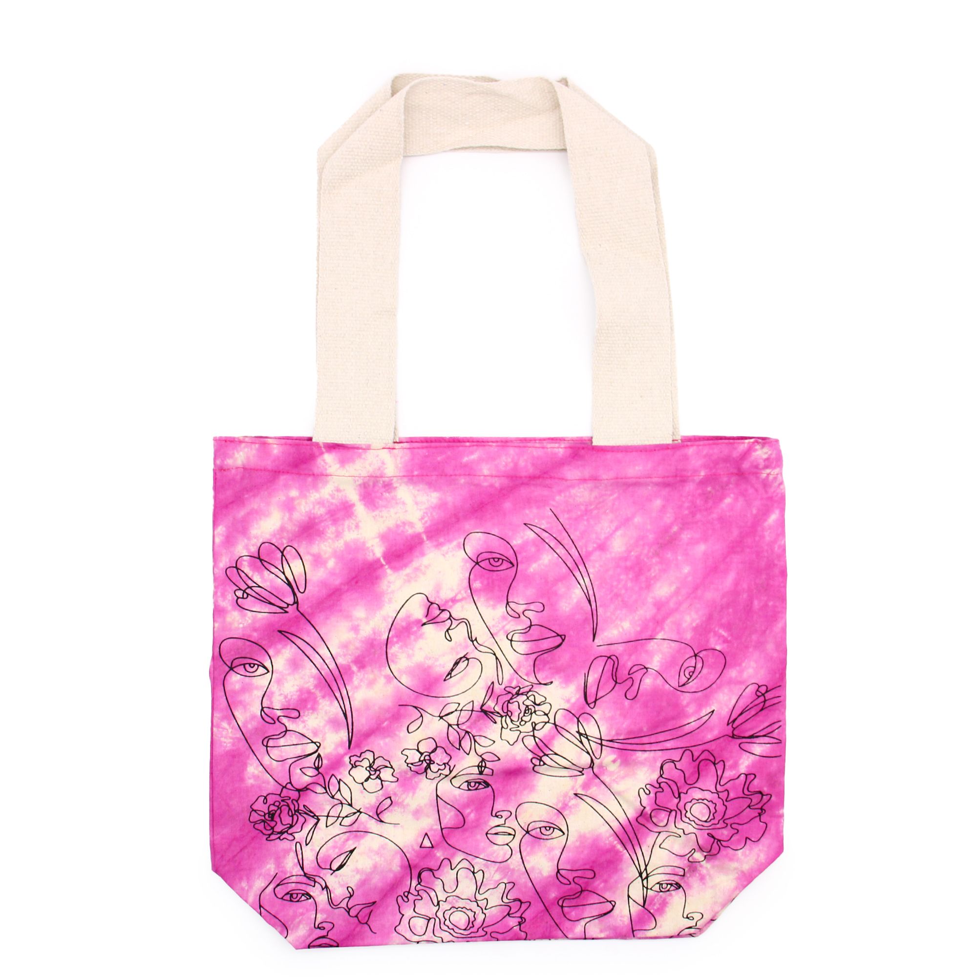 Tye-Dye Cotton Bag (6oz) - 38x42x12cm - Pretty Face - Magento - Natural Handle - Image 4