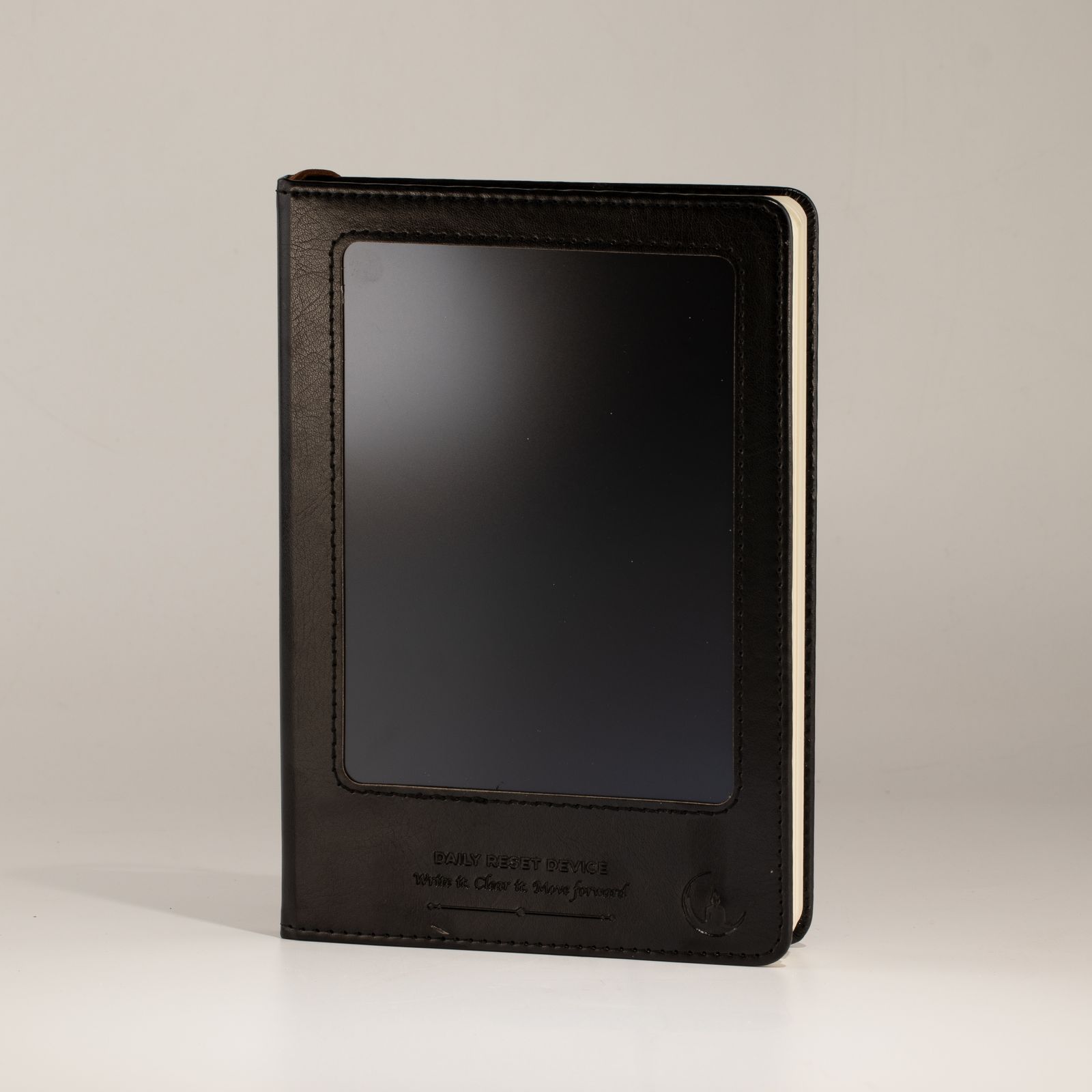 A5 Intention Note Book - LCD Wipe Screen - Black Leather Effect - 160 Pages - Image 8