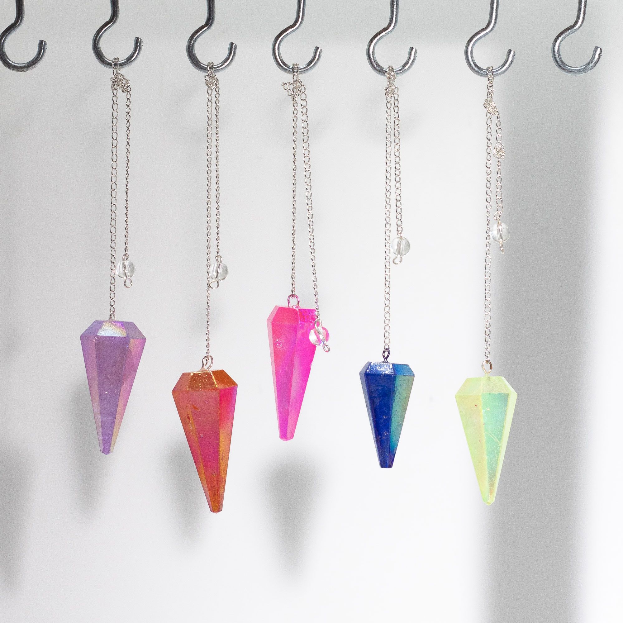 Six Sided Pendulum - Aurora Crystal Blue - 4cm - Image 2