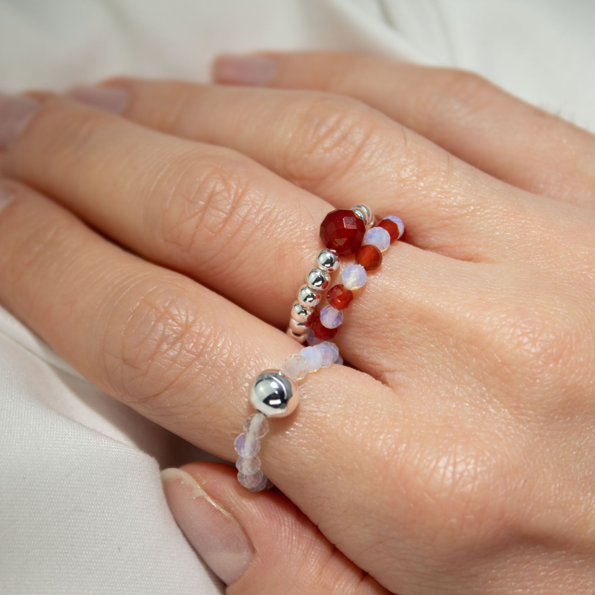 Nymph Spirit Gemstone Ring Set - Blood Moon - Image 2