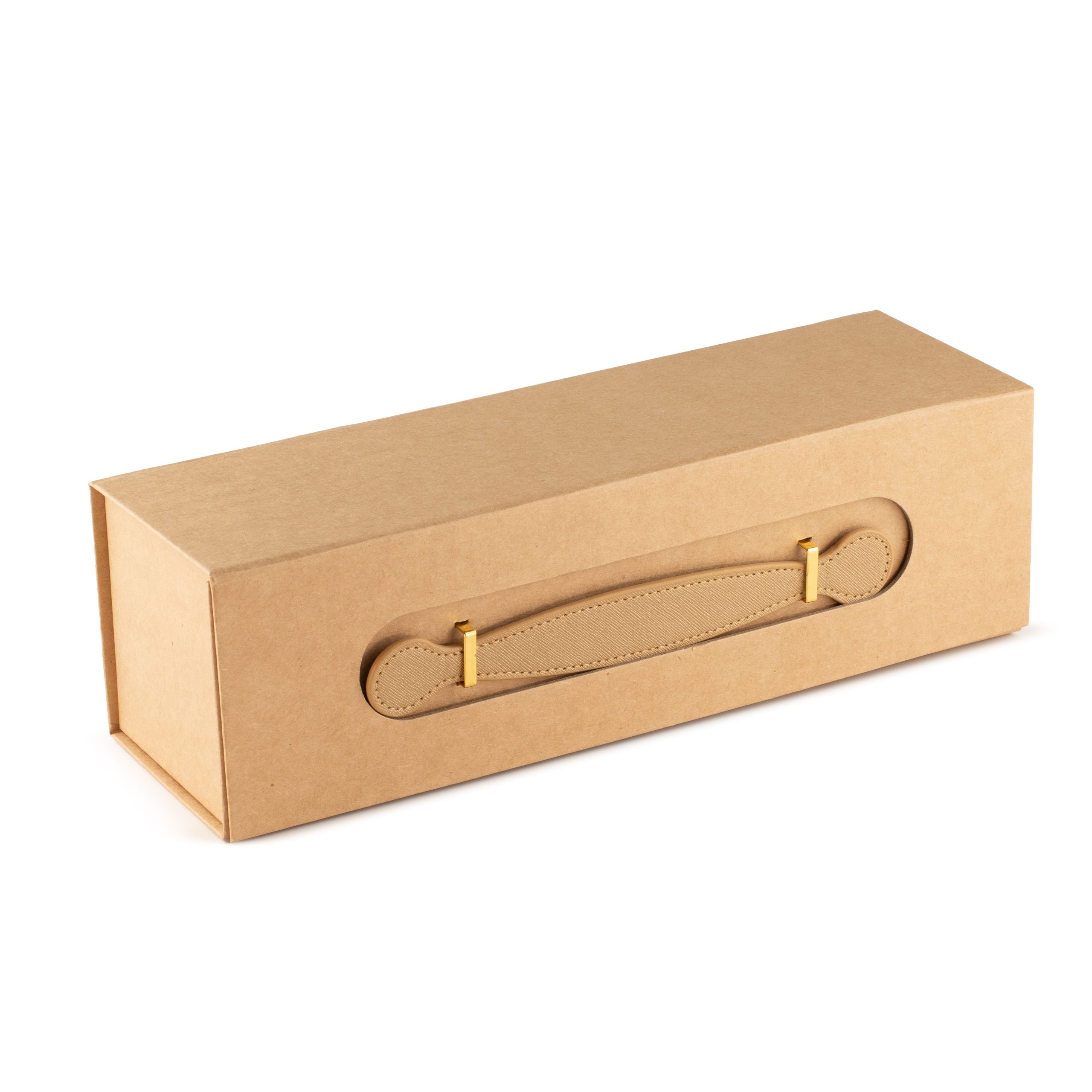 Flat Pack Gift Box - Wine Box Shape (33.5x10x10.5cm) - Brown Craft - Image 8