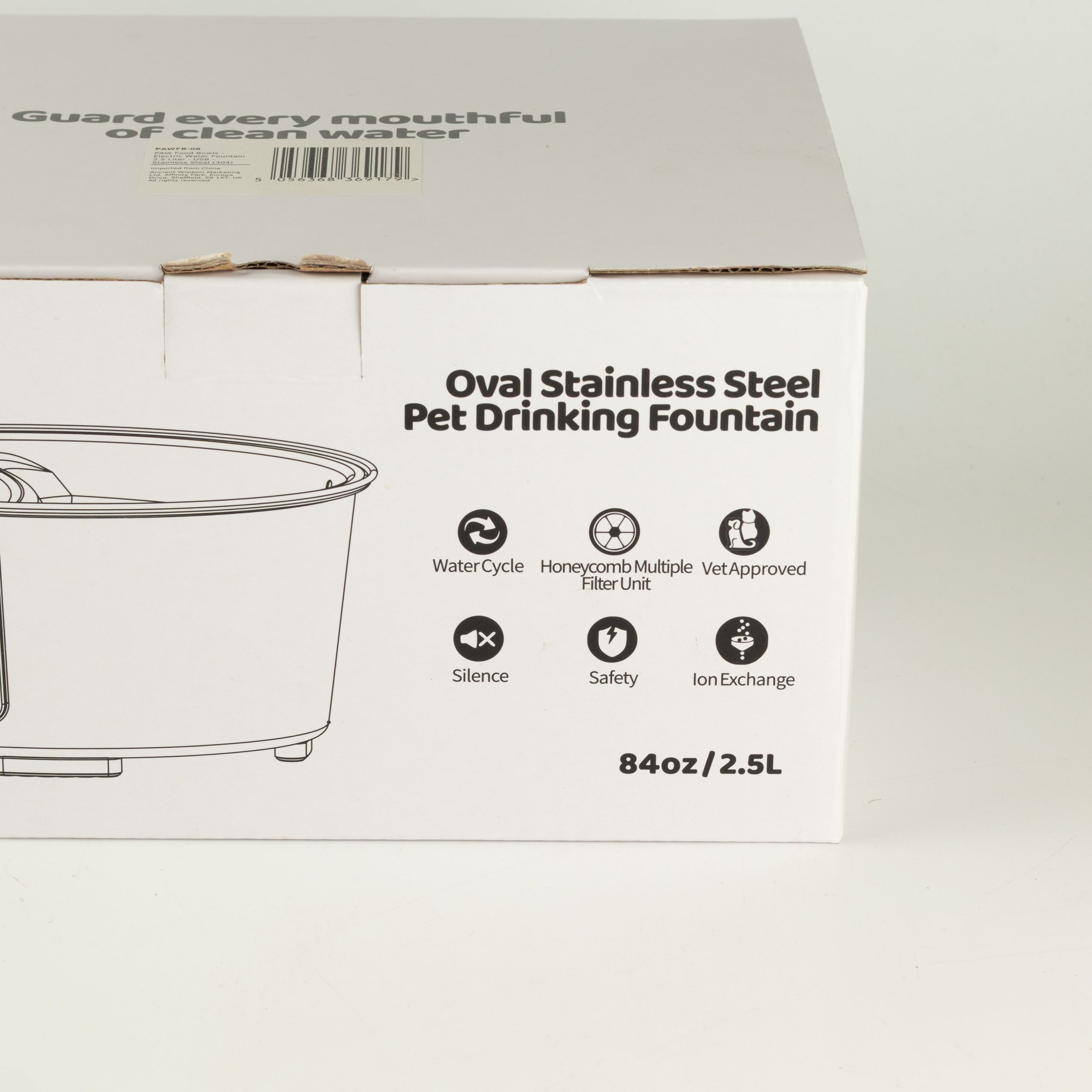 PAW Food Bowls - Electric Water Fountain 2.5 Liter - USB - Stainless Steal (304) - Image 7