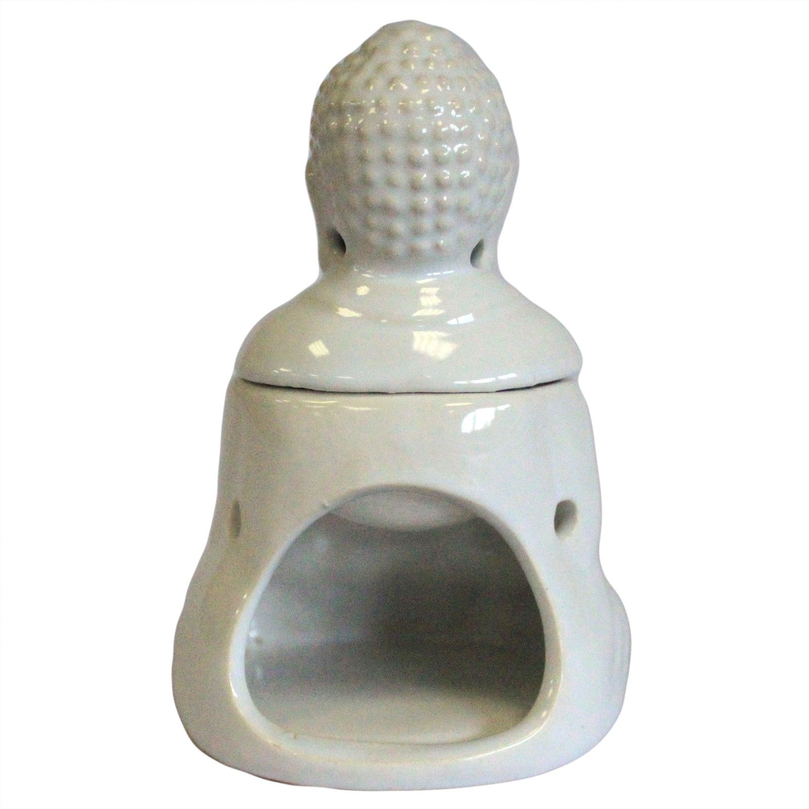 Sitting Buddha Oil Burner - White - Image 3