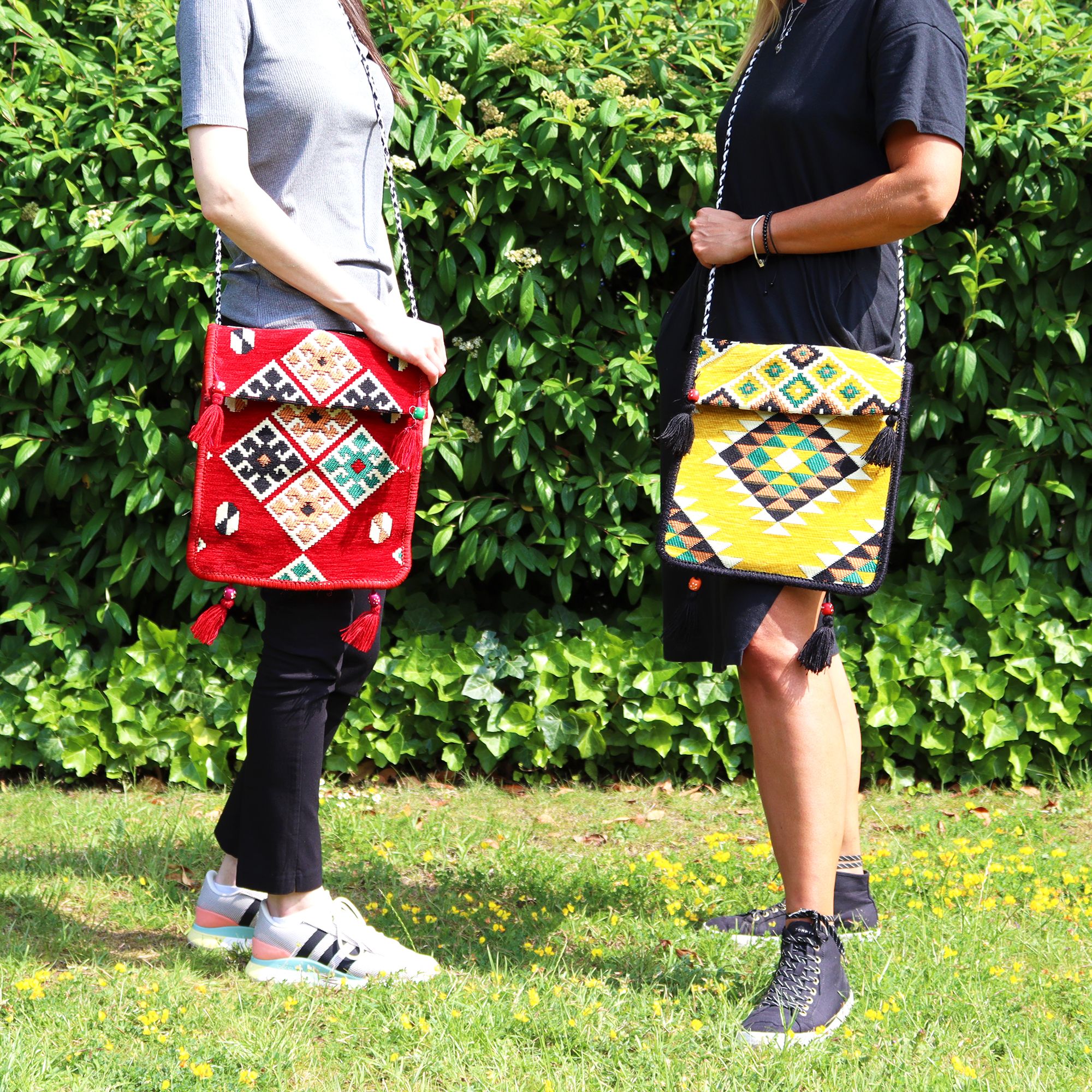 Red Kilim Messenger Festival Bag - Image 4
