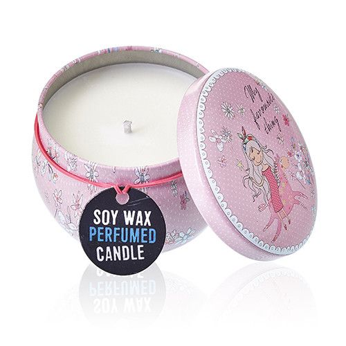 Art Tin Candle - Assorted Design - Friendly Messages - Parma Violet - Image 2