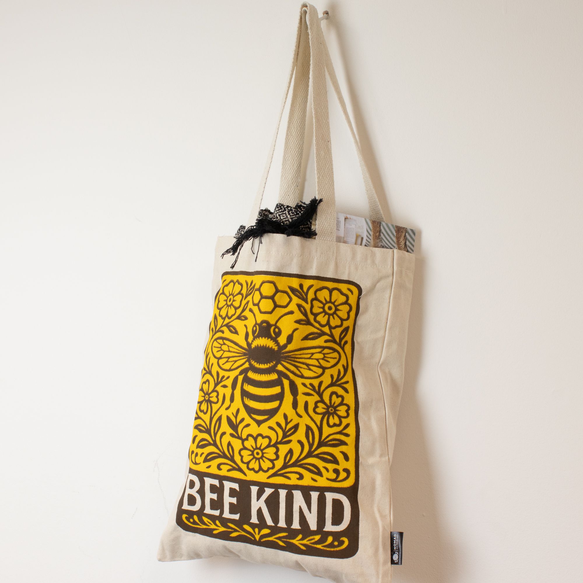 Nomad Sari Iconic Toni Tote Bag - Bee Kind - Natural 10oz - Image 5