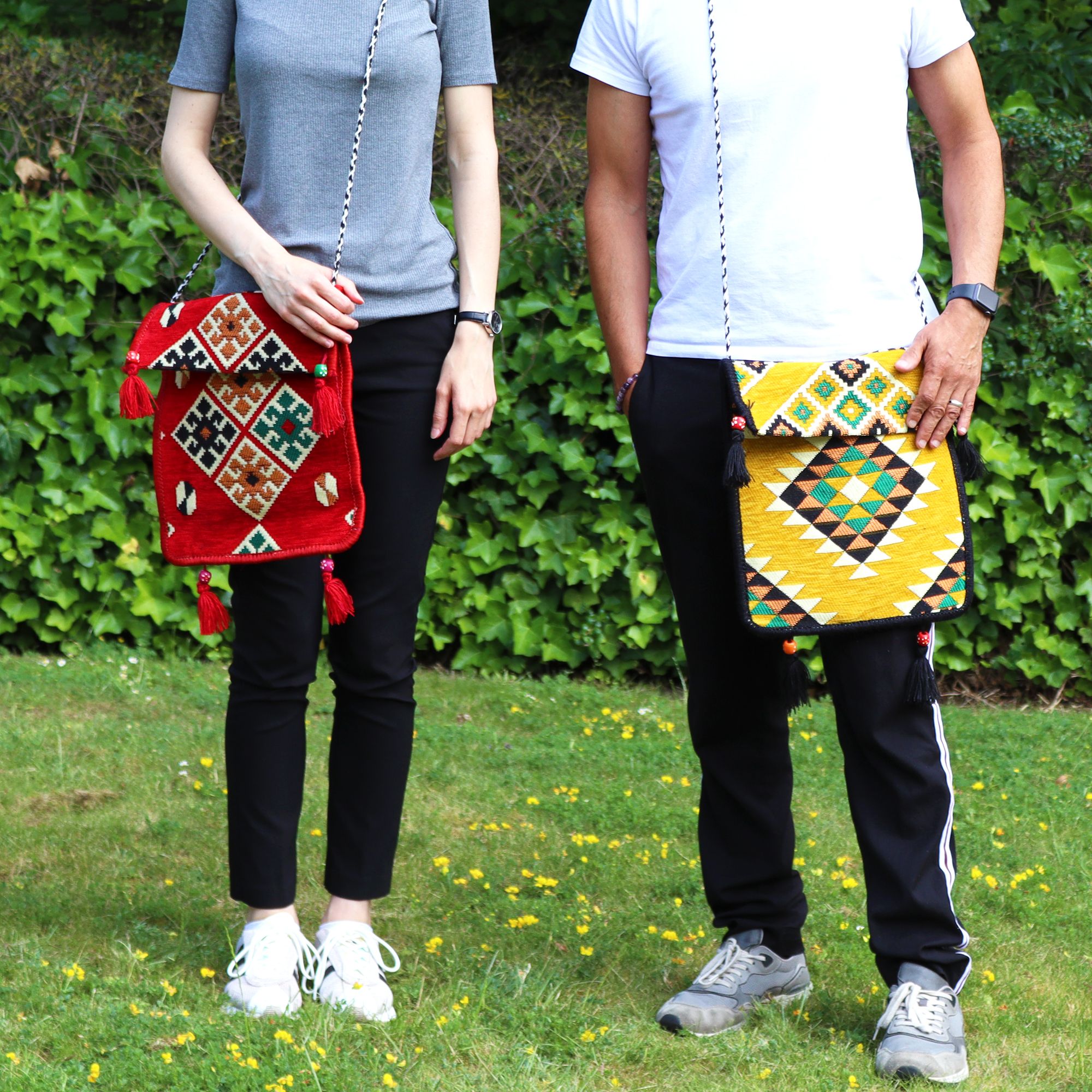 Yellow Kilim Messenger Festival Bag - Image 3