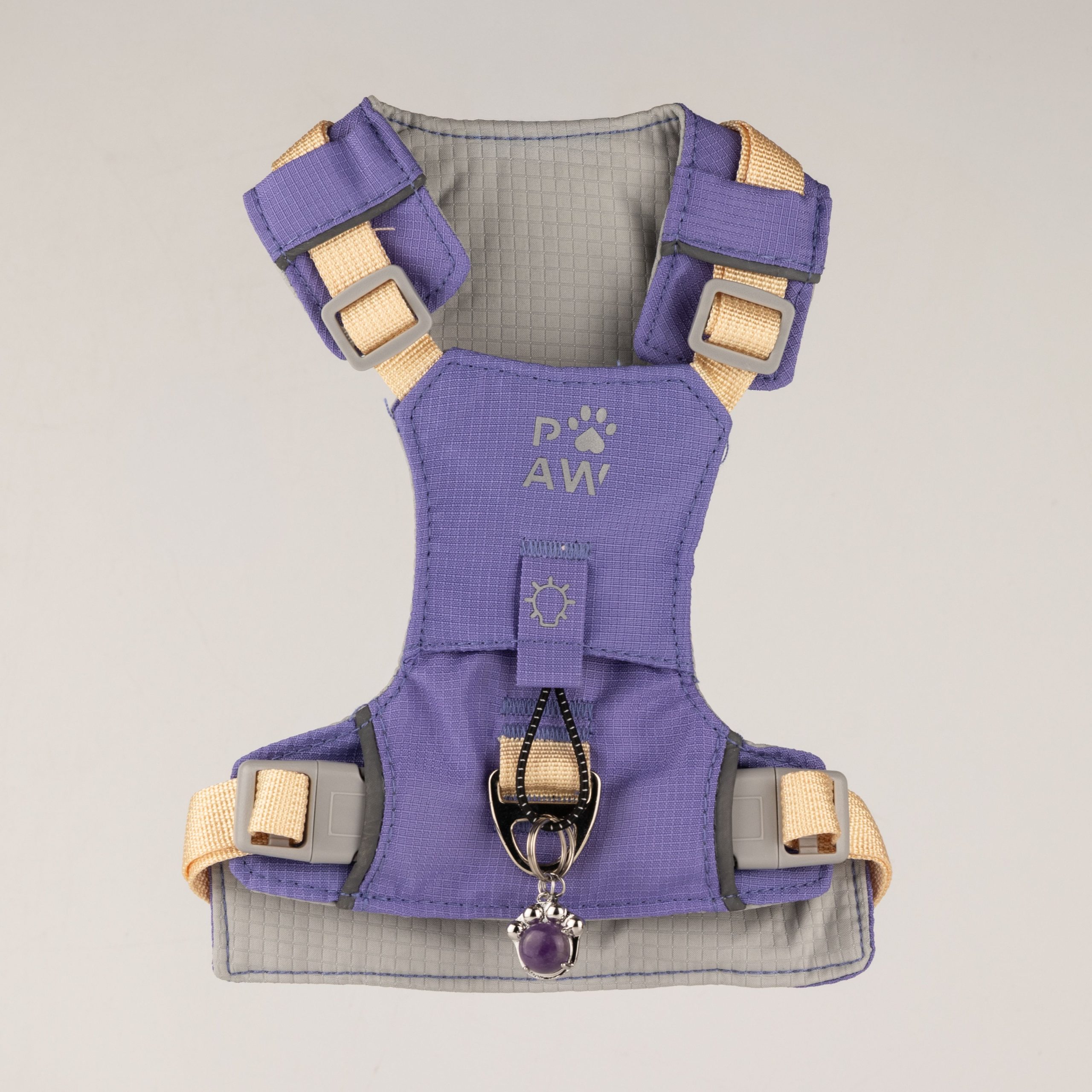 PAW - S (4-8Kg) Dog Step-in Guardian Harness with Reflective Mesh - Lavender - Amethyst Charm - Image 7