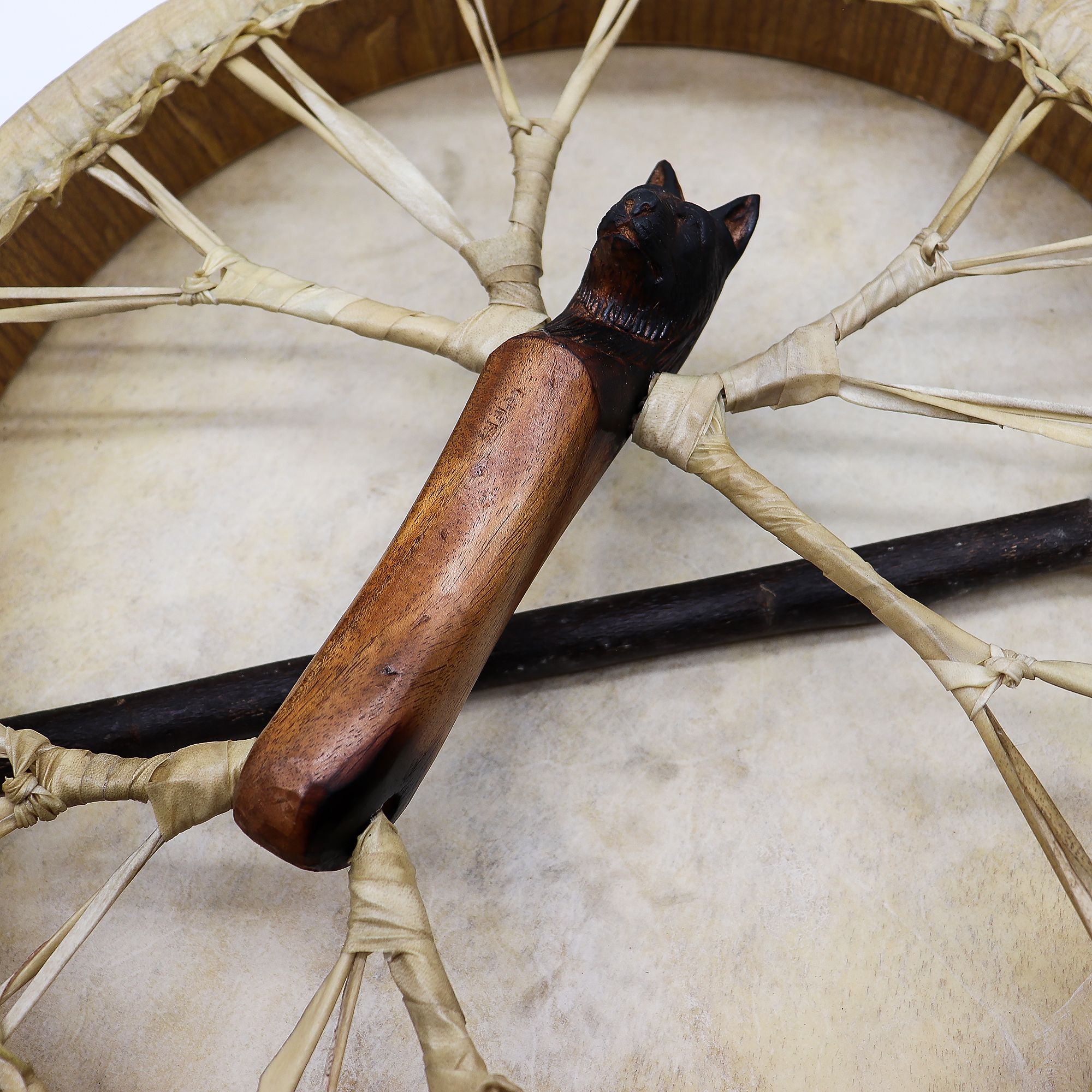 Spirit of the Wolf - Sharman Drum & Stick- Tunable - 40cm - Image 13