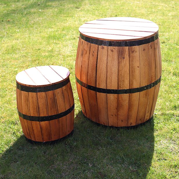 Beer Barrel Stool – Natural Wood 38 x 32 cm - Image 2