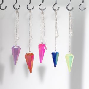 Six Sided Pendulum - Aurora Crysta Angel White - 4cm