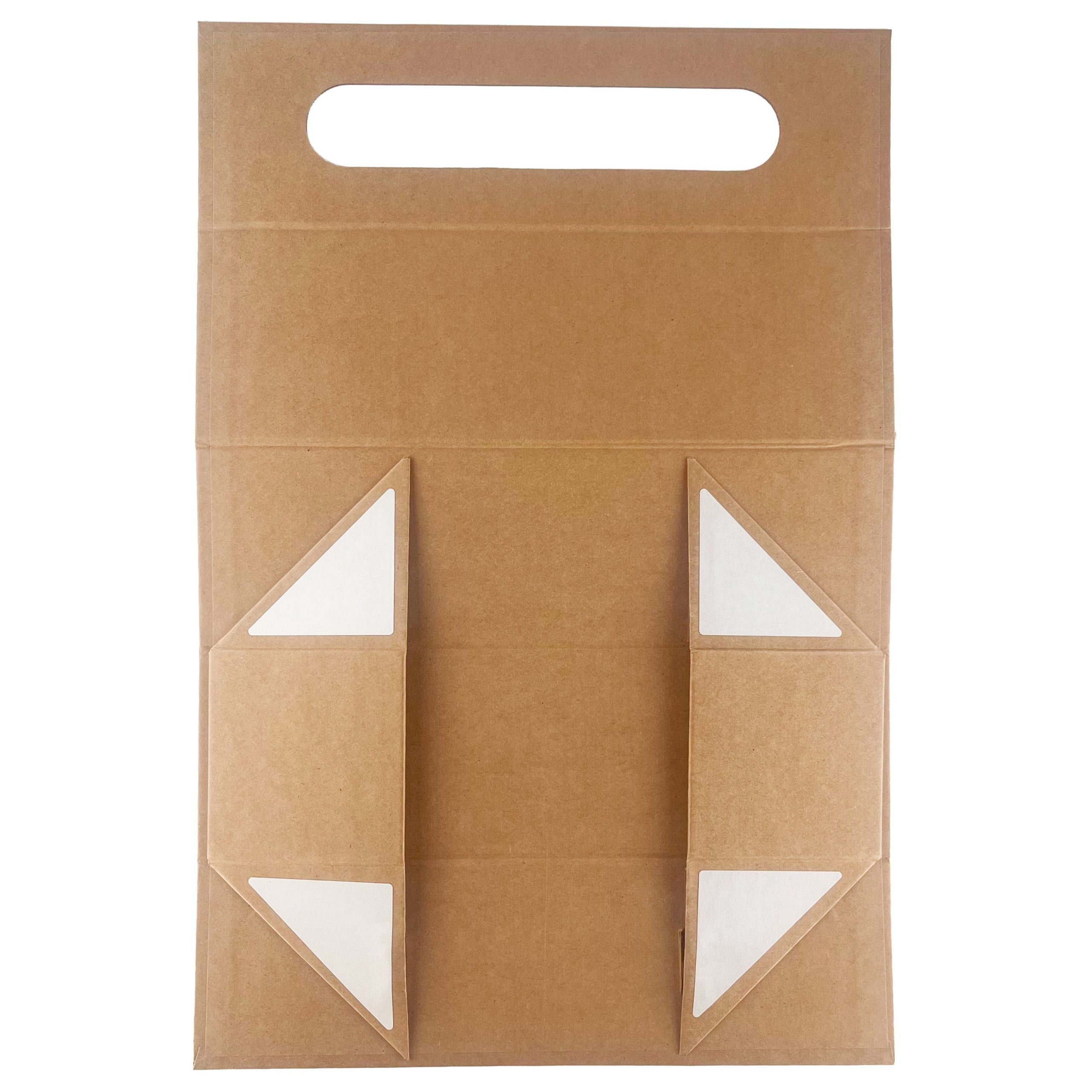 Flat Pack Gift Box - Wine Box Shape (33.5x10x10.5cm) - Brown Craft - Image 3