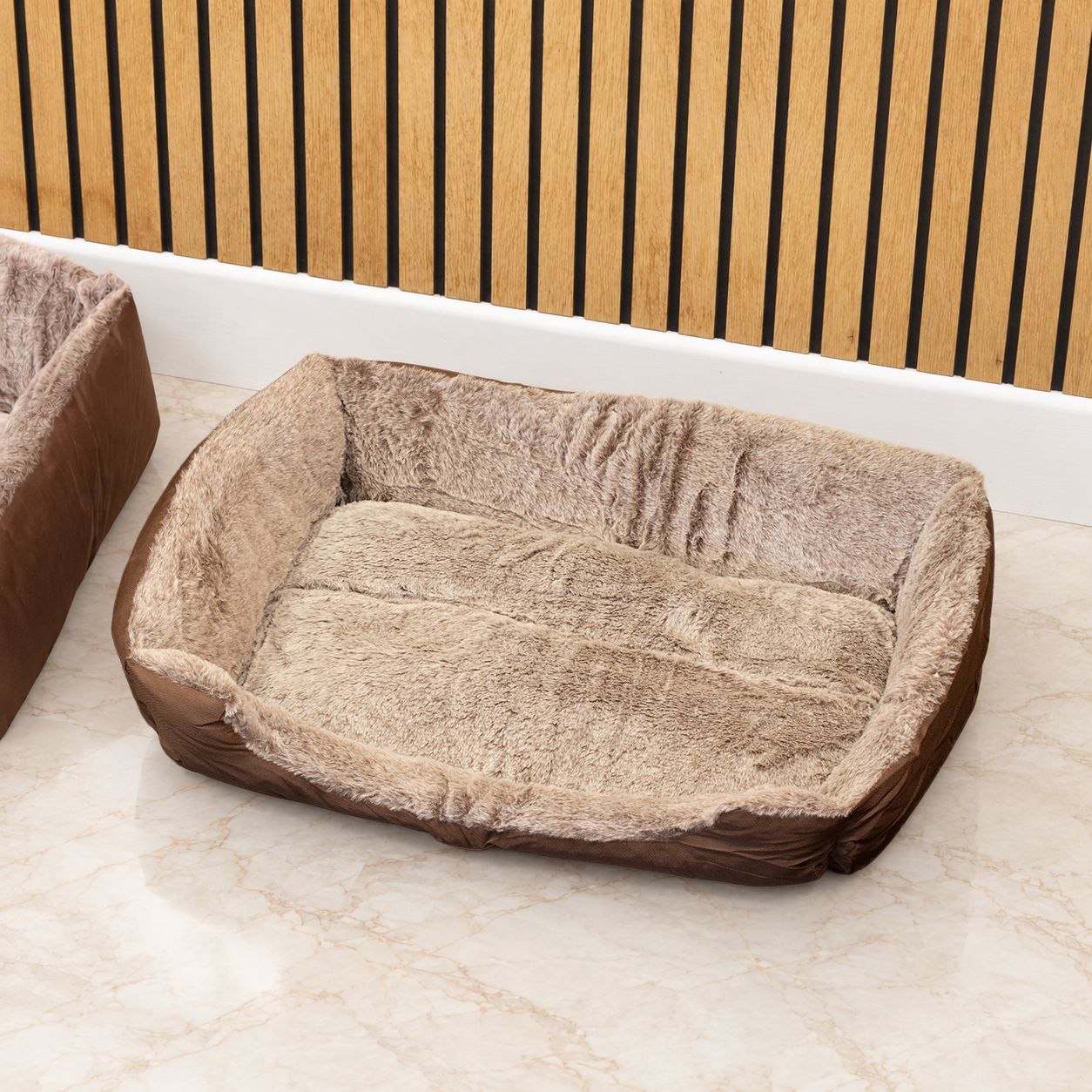 PAW Bed – Small Plush Teddy Brown – 60 × 45 × 17cm - Image 2