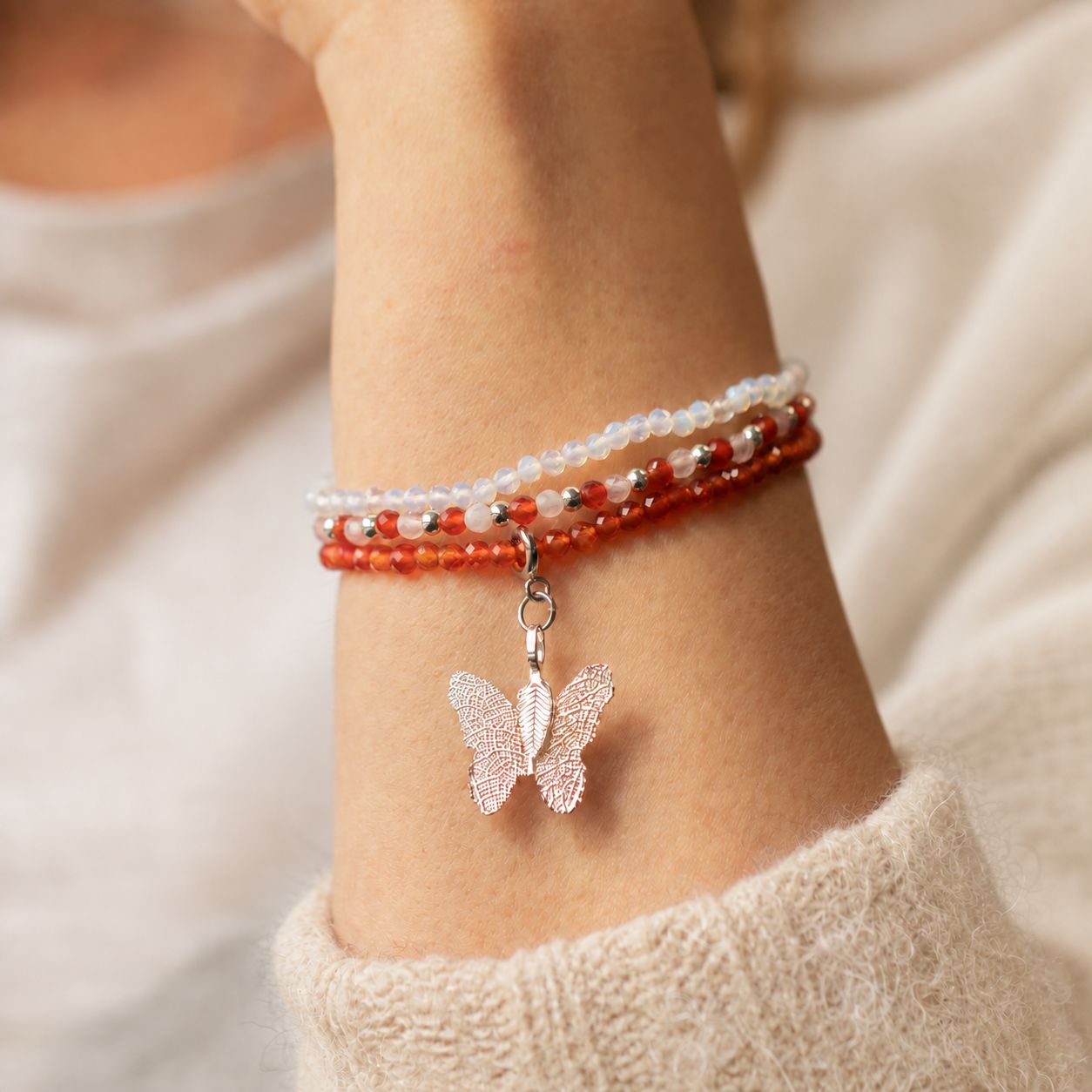 Nymph Spirit Gemstone Bracelet Set - Blood Moon - Image 4