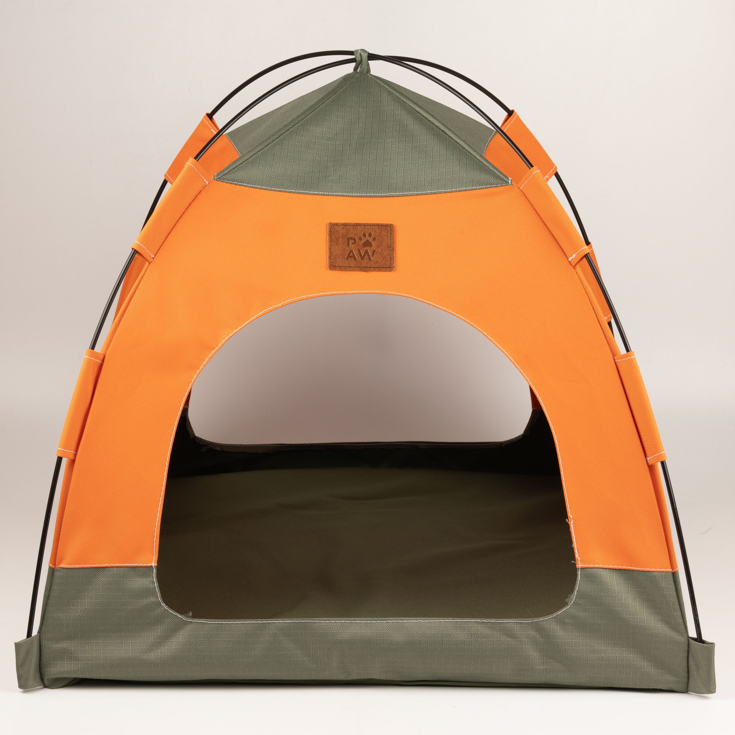 PAW Bed – Green & Orange Tent – 48 × 48 × 40cm - Image 4
