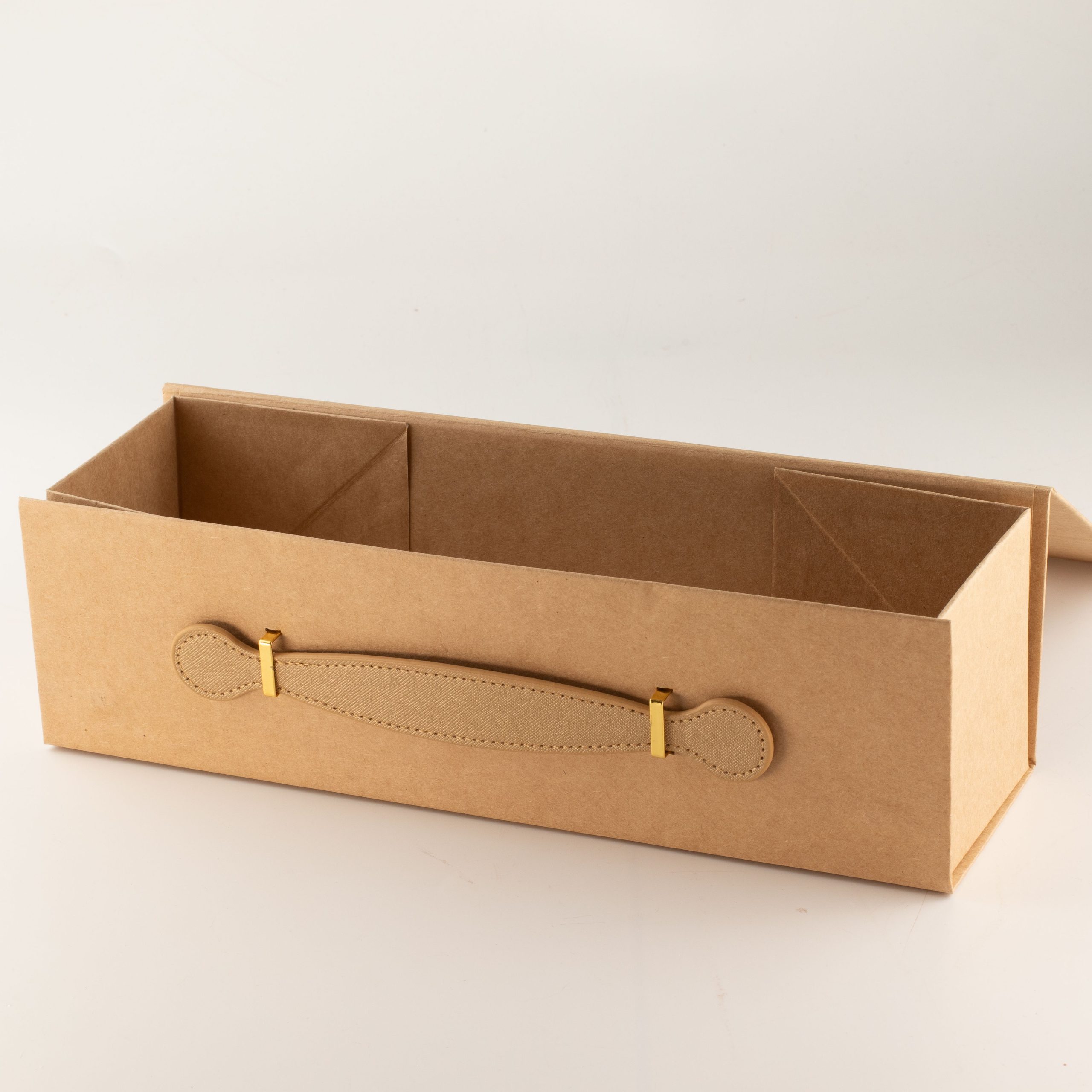 Flat Pack Gift Box - Wine Box Shape (33.5x10x10.5cm) - Brown Craft - Image 5