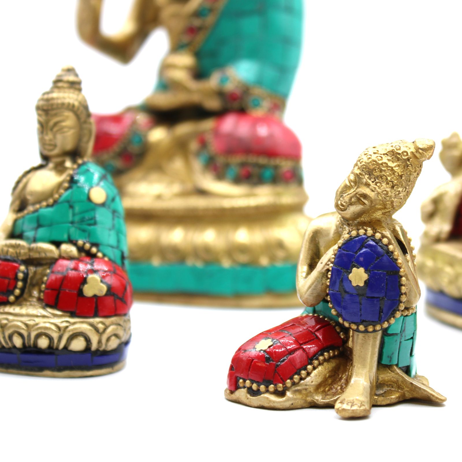 Brass Buddha Figure - Lrg Head - 11.5 cm - Image 5