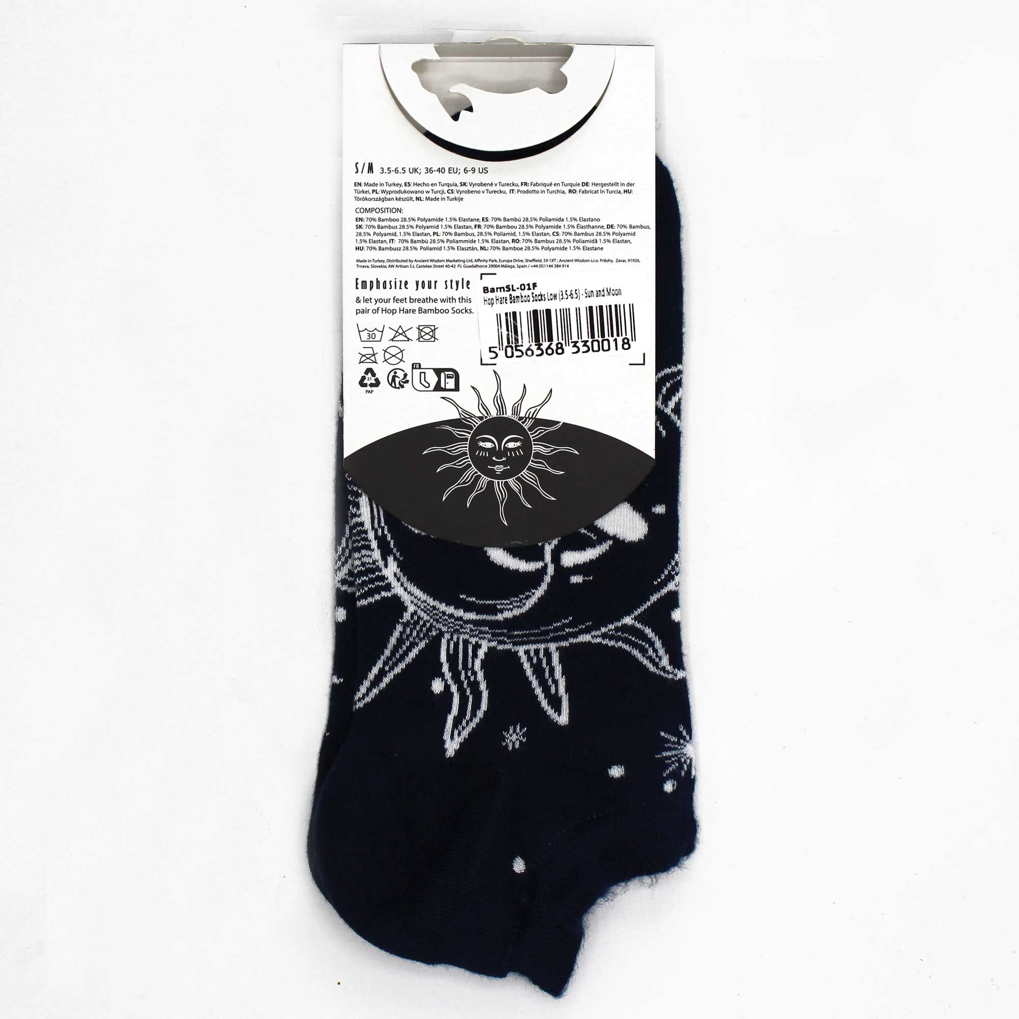 S/M Hop Hare Bamboo Socks Low (3.5-6.5) - Sun and Moon - Image 3