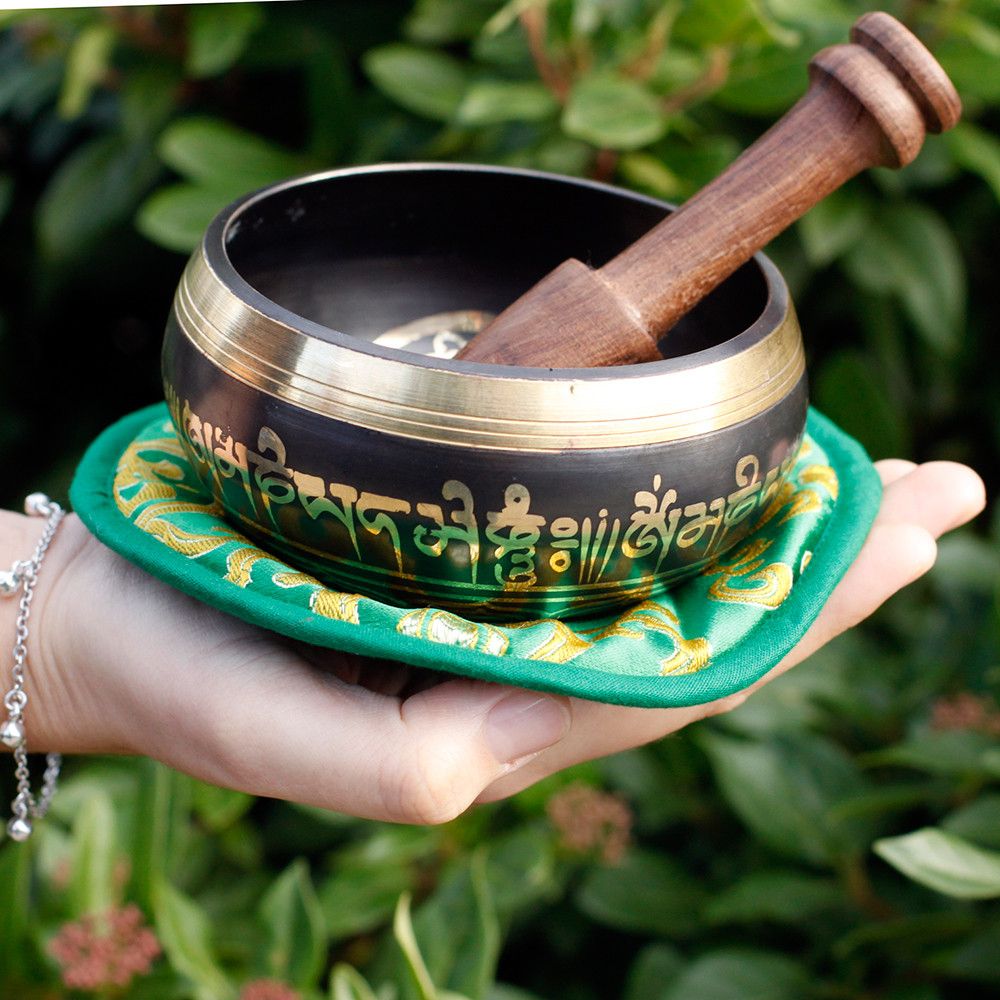 Green Tara Singing Bowl Set 10cm (min 380gm) - Image 6