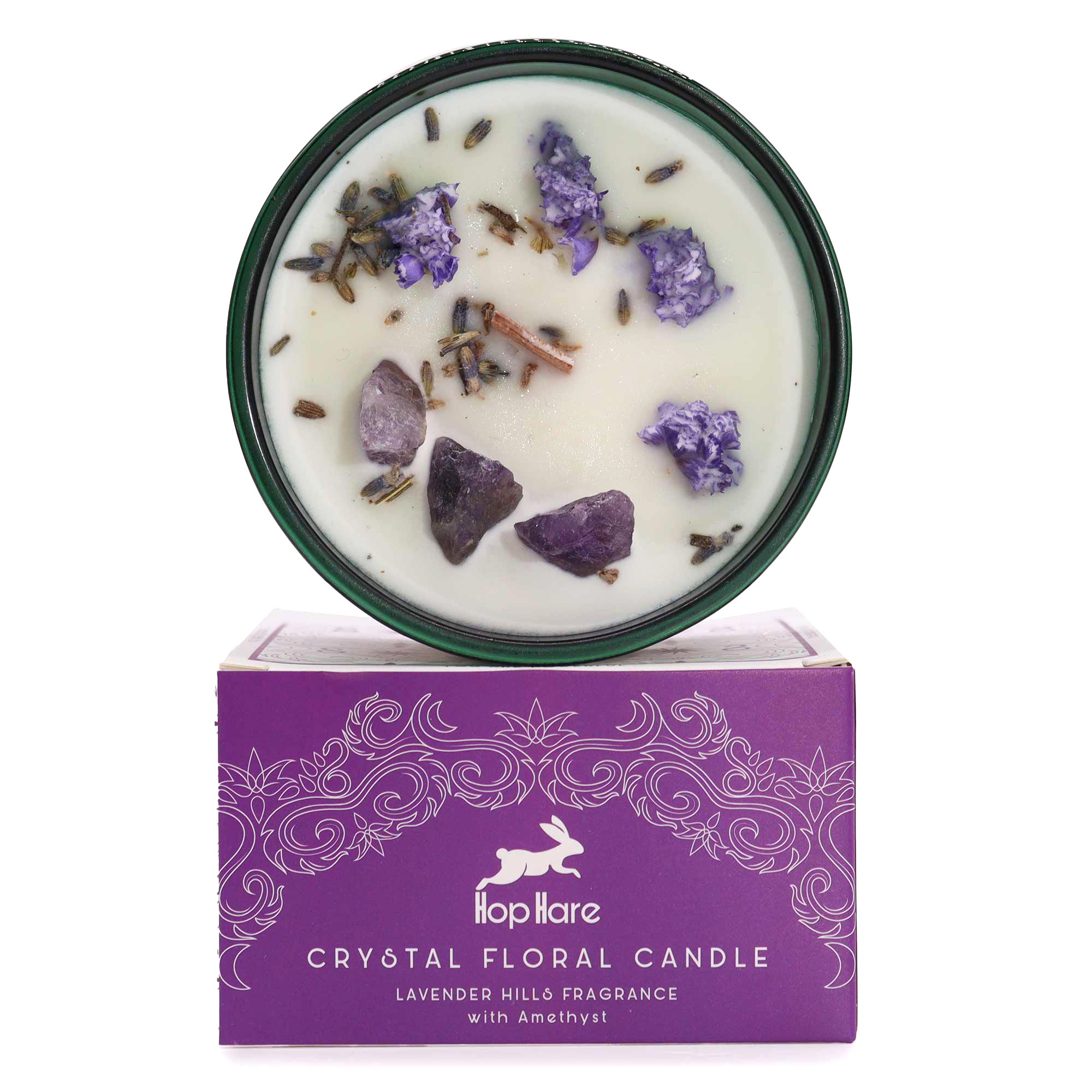 Hop Hare Crystal Magic Flower Candle - The Moon - Image 2