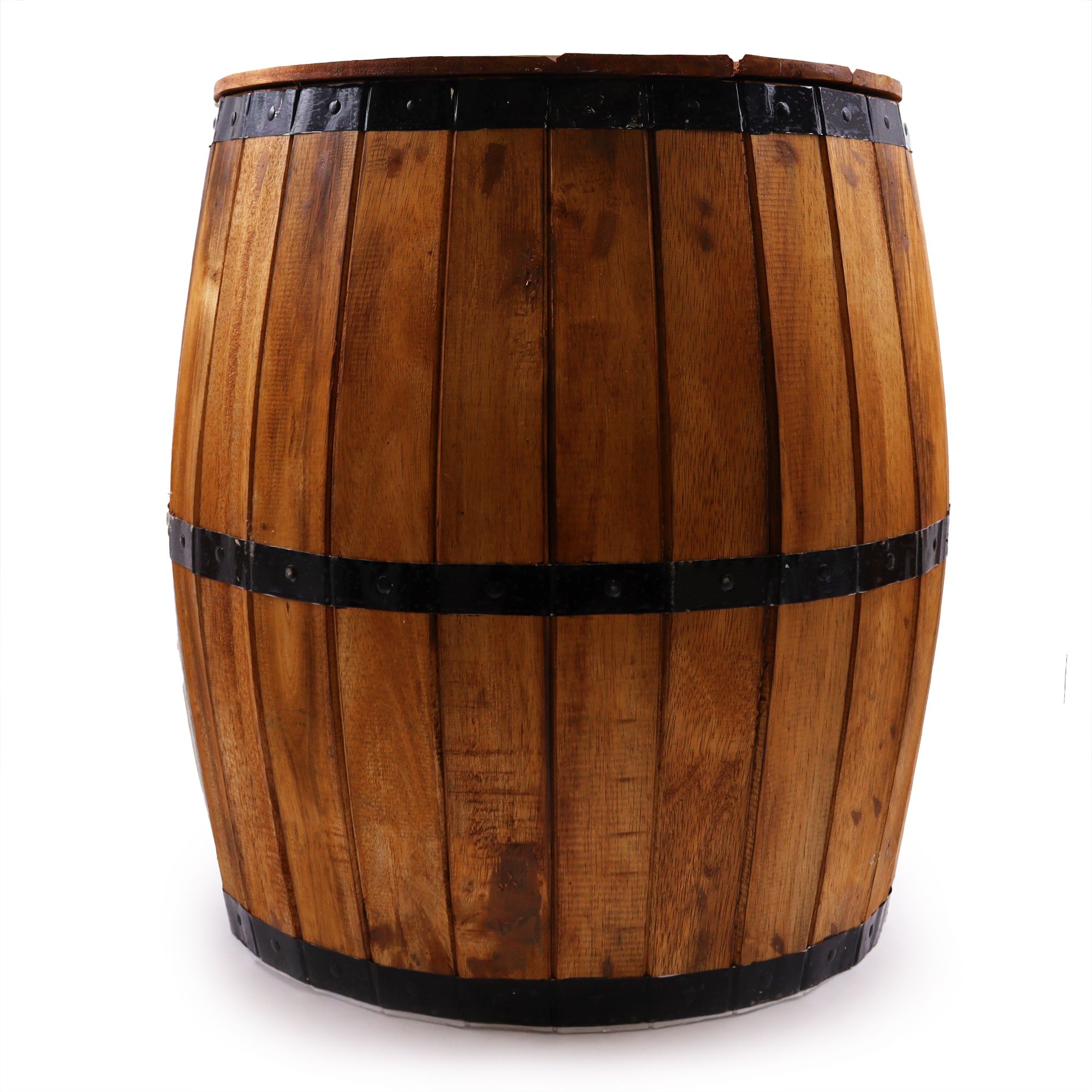 Beer Barrel Table & Parasol Stand – Natural Wood 60 x 48.5 cm - Image 9