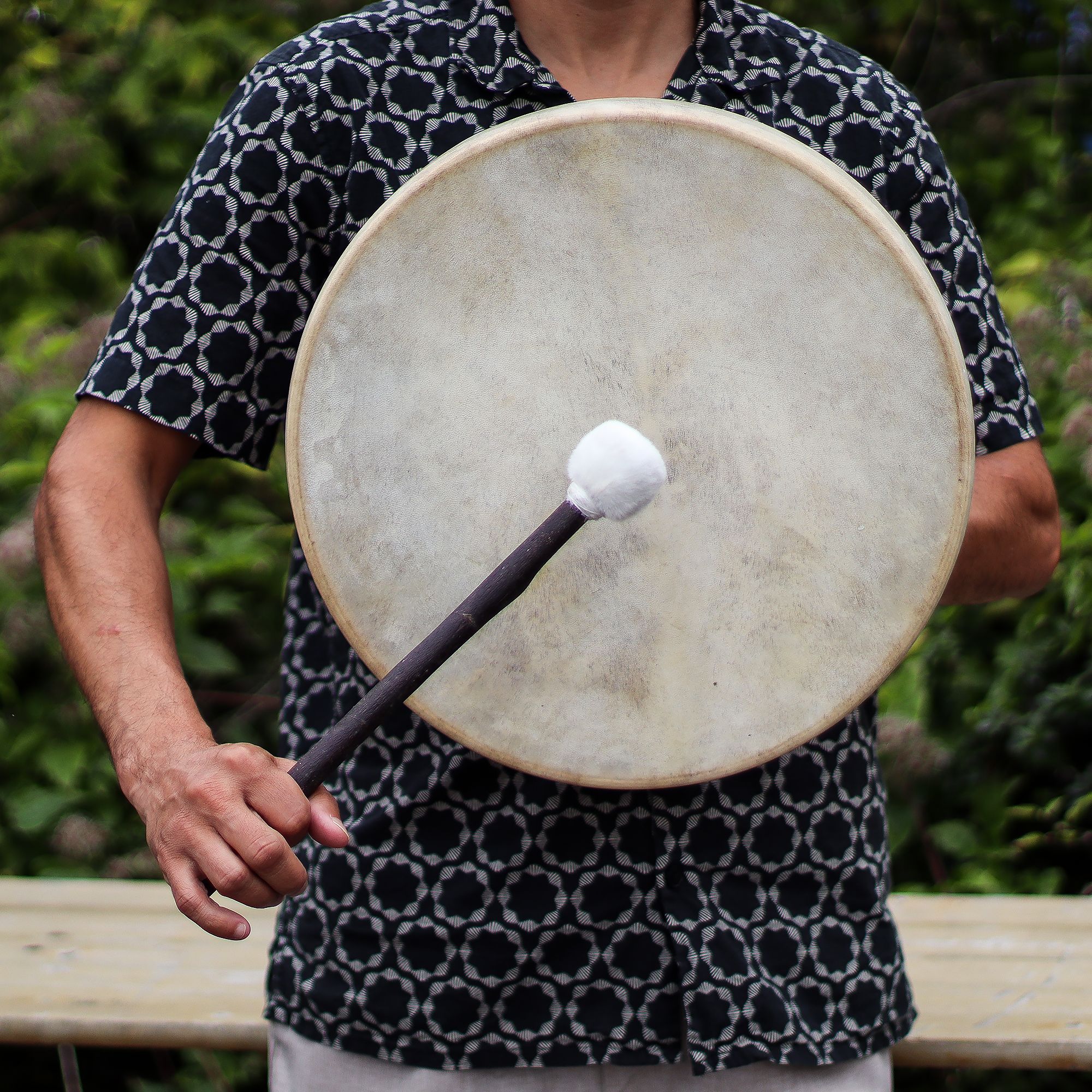 Spirit of the Wolf - Sharman Drum & Stick- Tunable - 40cm - Image 12