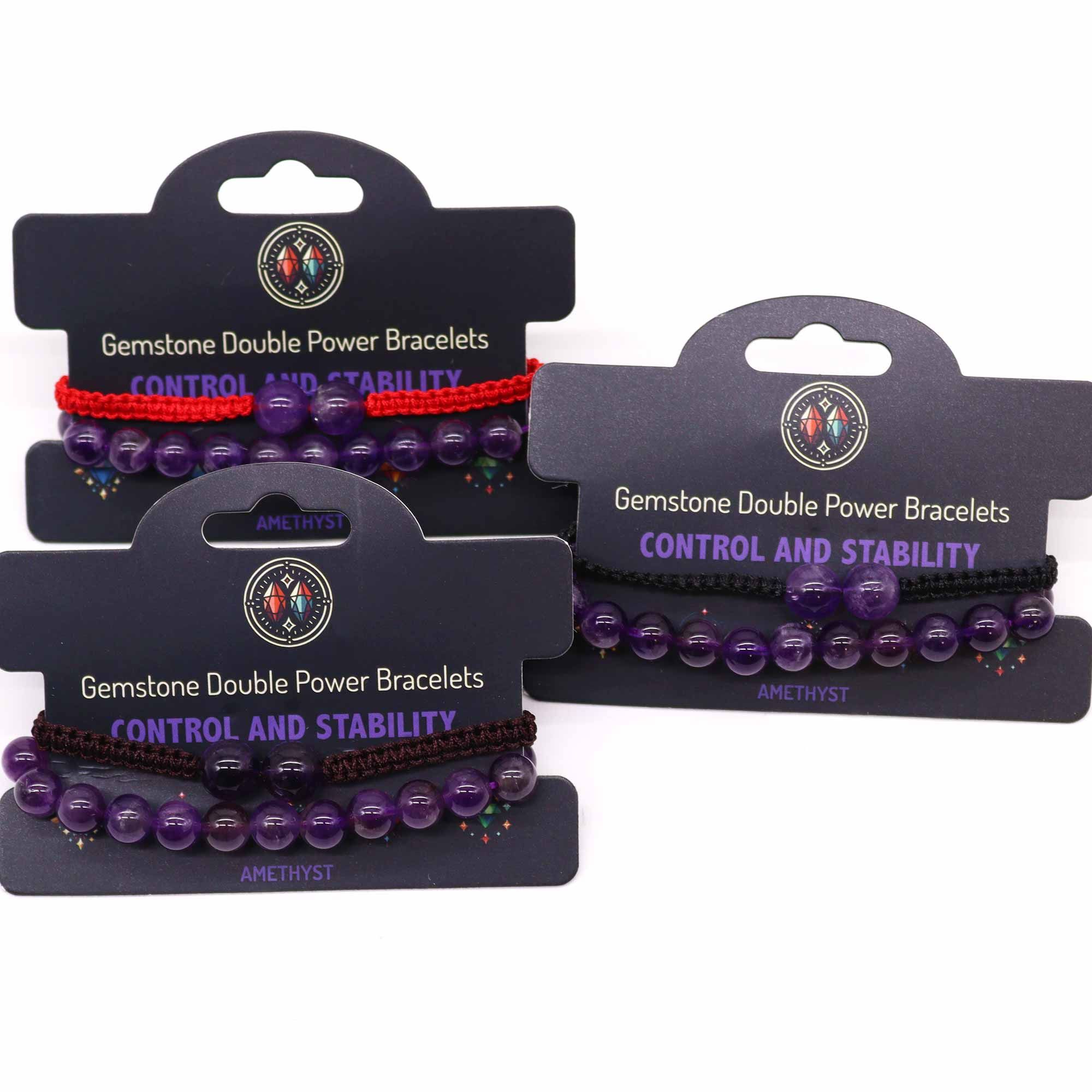 Gemstone Double Power Bracelets- Amethyst - Image 3