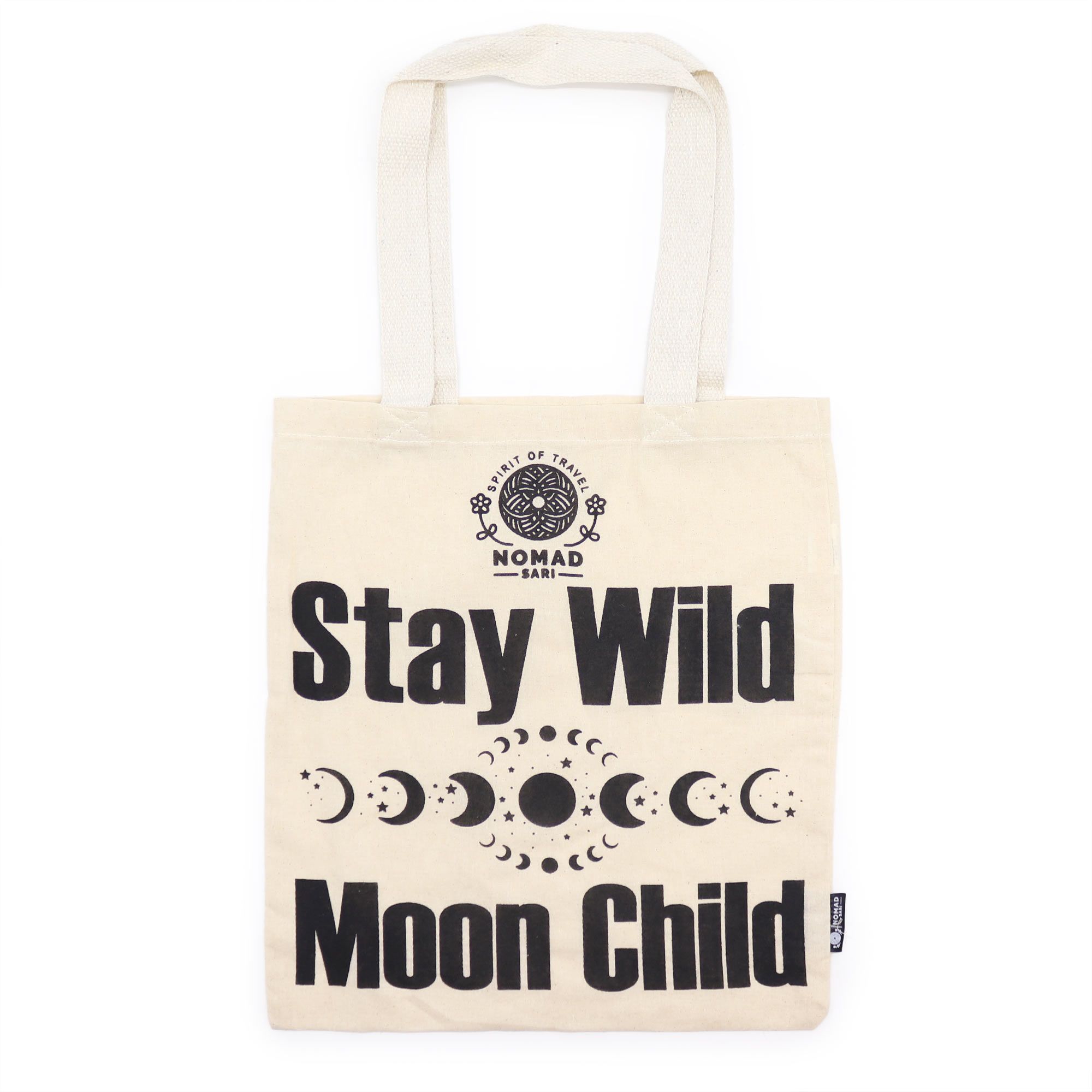 Iconic Basic Tote Bag - Stay Wild, Moon Child - Natural 4oz - Image 3