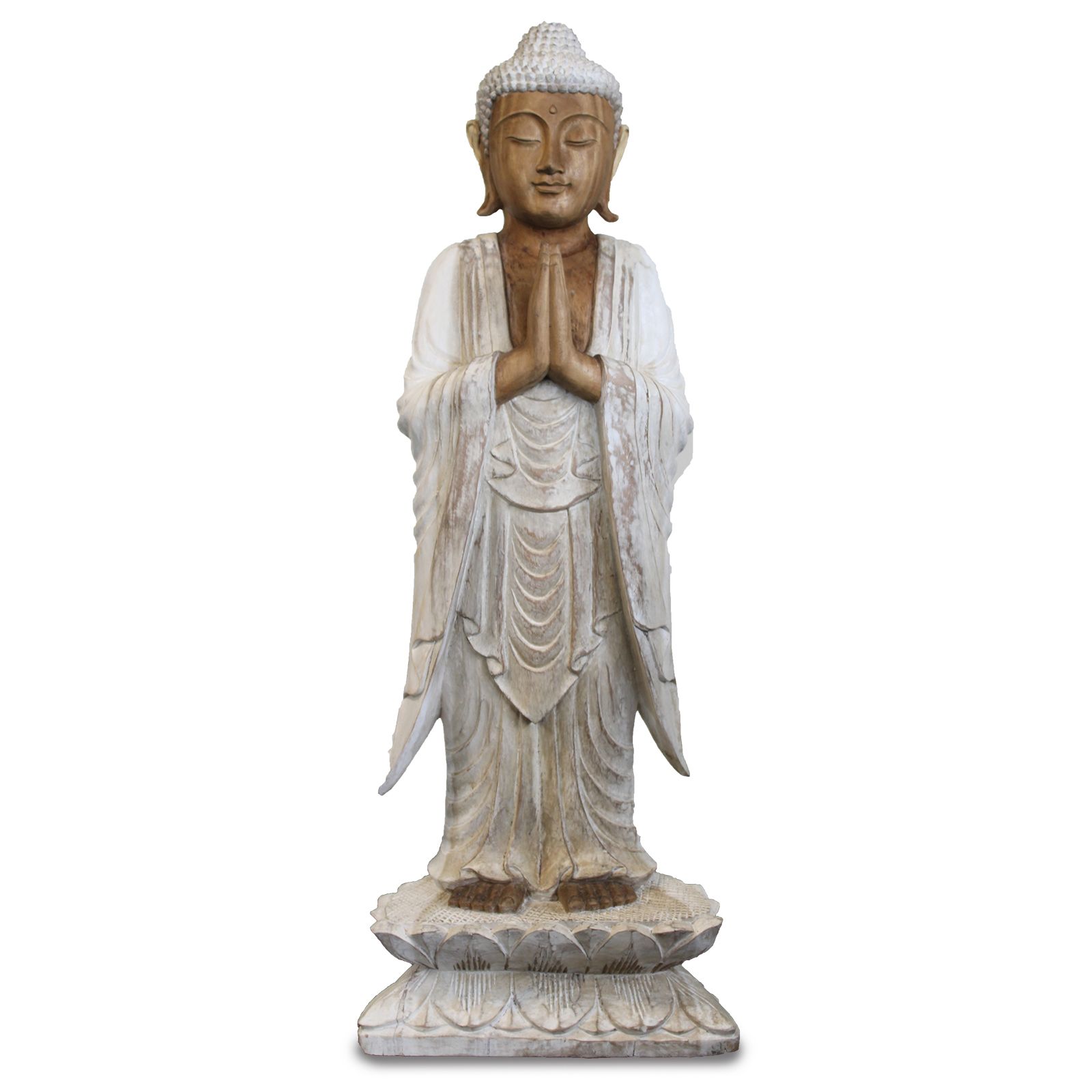 Buddha Statue Standing - Whitewash - 1m Welcome - Image 2