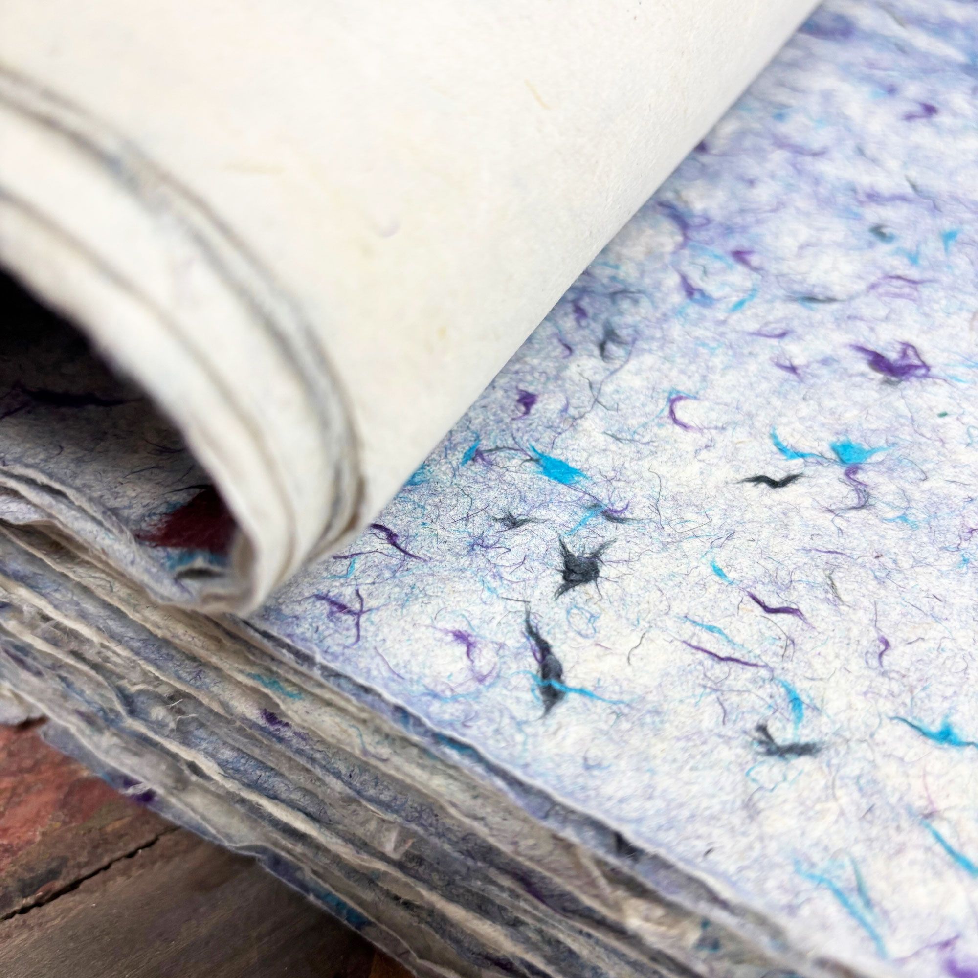 Lokta Craft & Wrapping Paper 51x76cm - Blue Cotton - Image 8