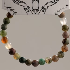 Petite Power Bracelet (17cmx6mm) - Moss Agate