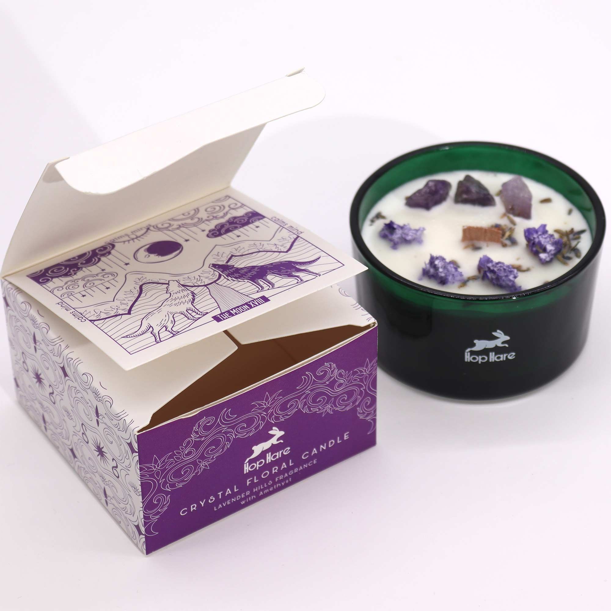 Hop Hare Crystal Magic Flower Candle - The Moon - Image 6