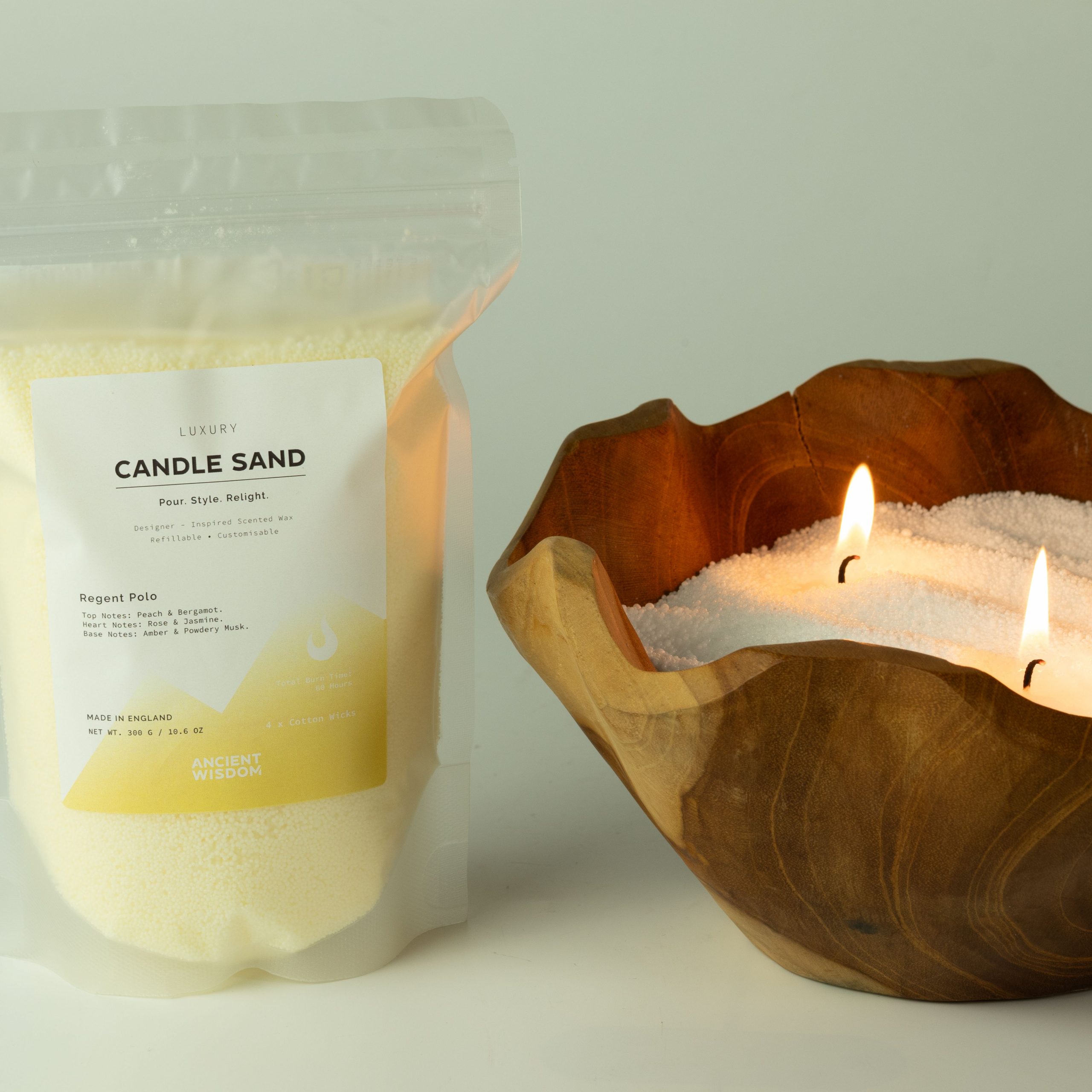 Fragranced Candle Sand - Taupe Orange - Cobalt - 300g - Image 10