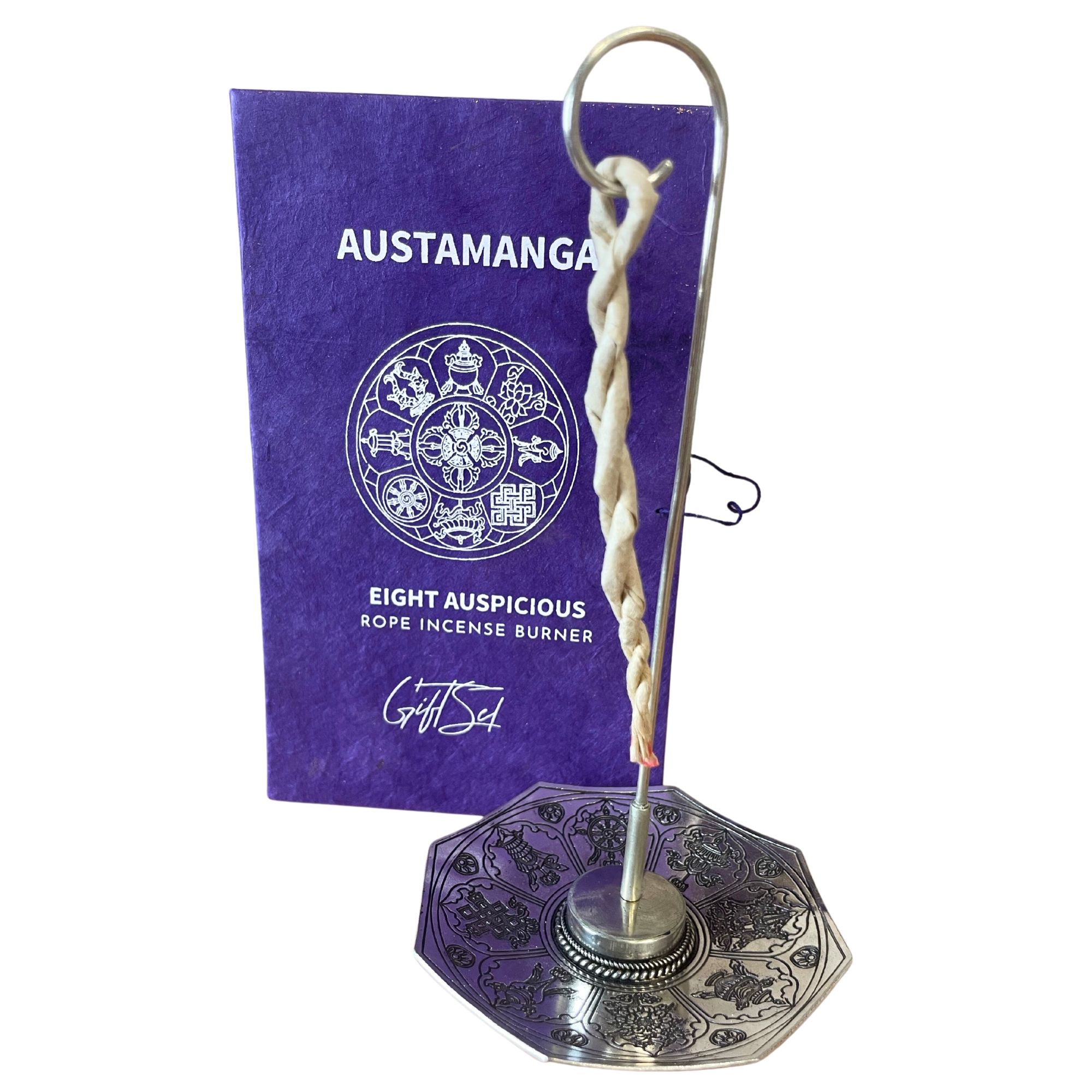 Rope Incense and Silver Plated Holder Set - Astamangal - Image 7